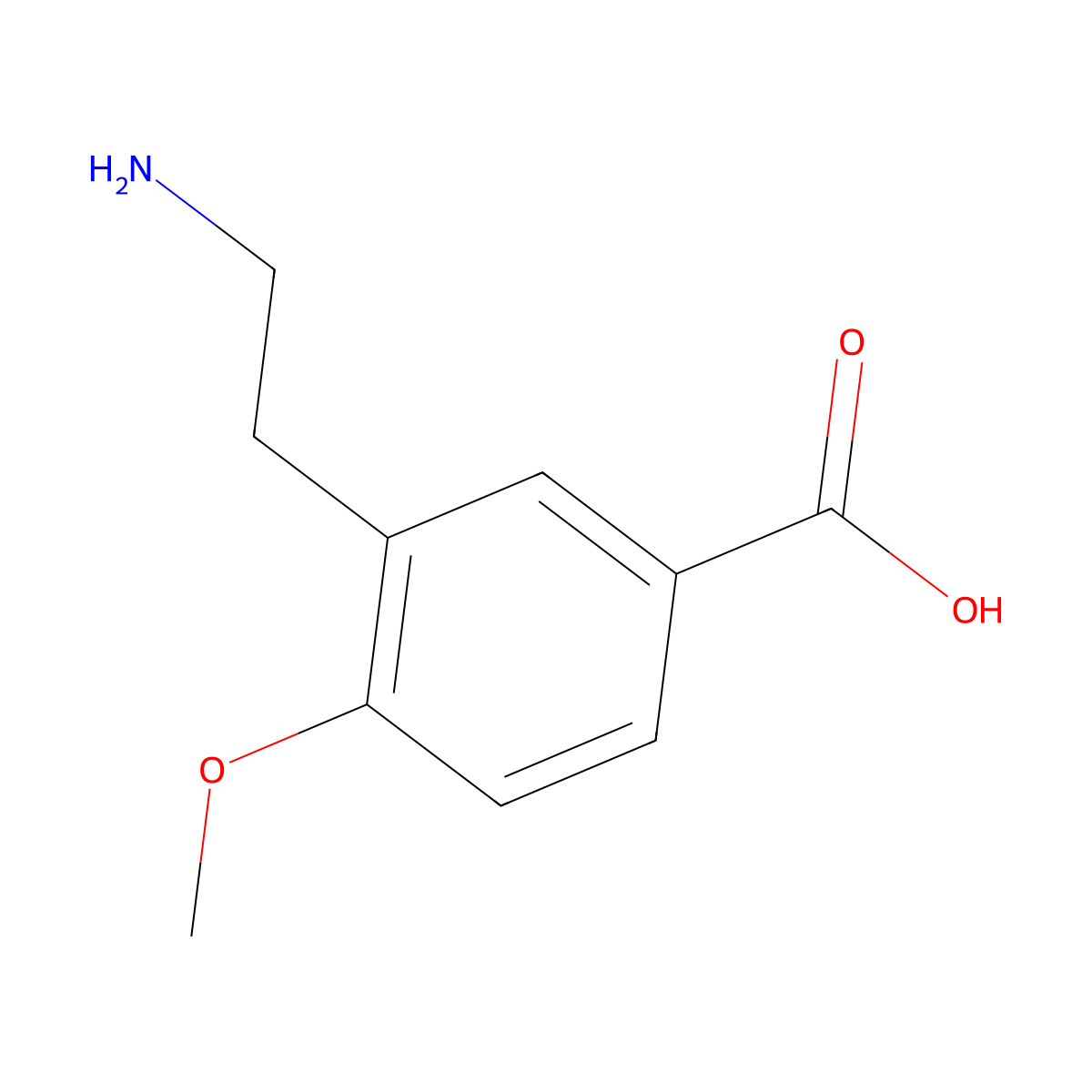 3-(2-Aminoethyl)-4-methoxybenzoic acid molecular structure, CAS 1216137-36-8