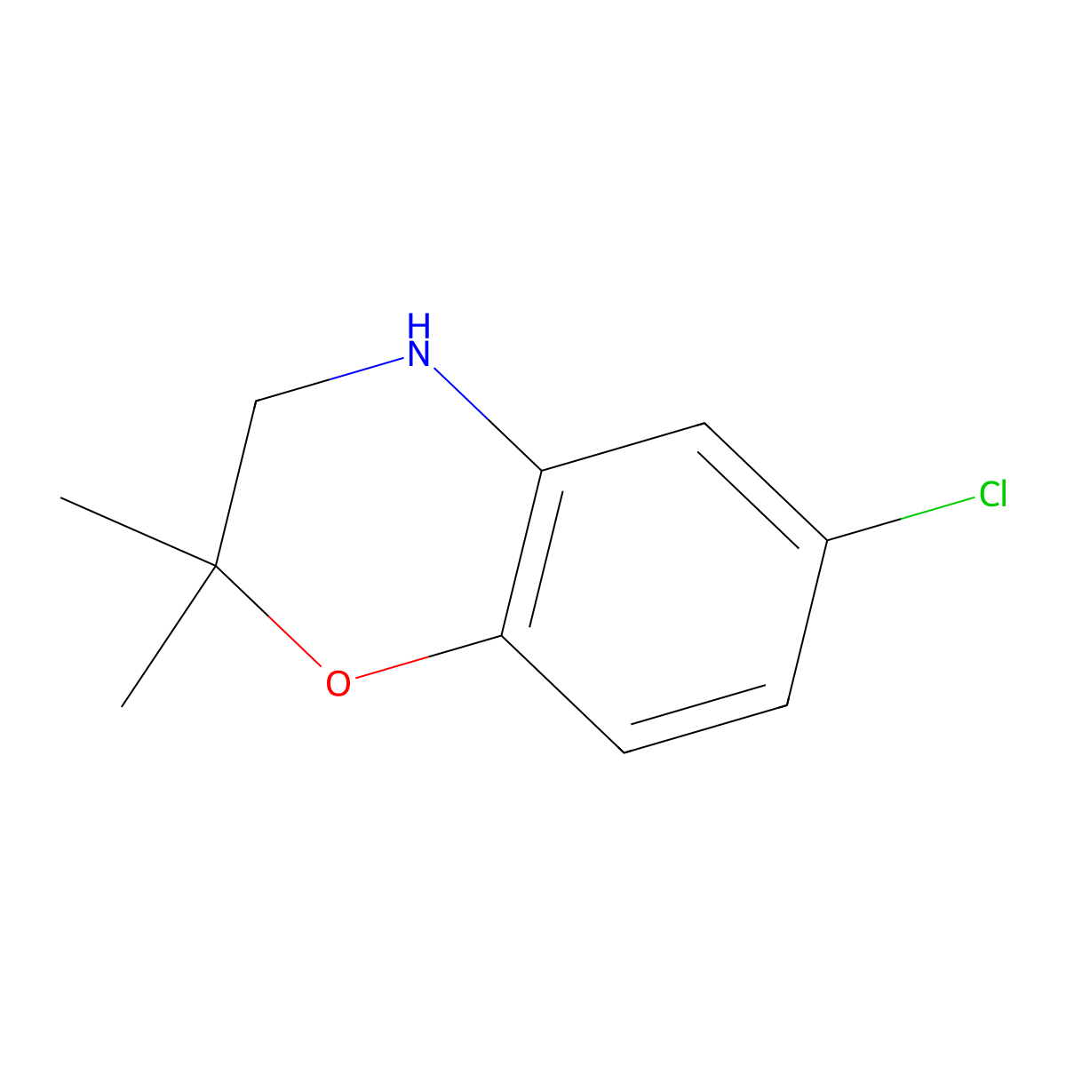 6-Chloro-2,2-dimethyl-3,4-dihydro-2H-benzo[b][1,4]oxazine molecular structure, CAS 1216138-03-2