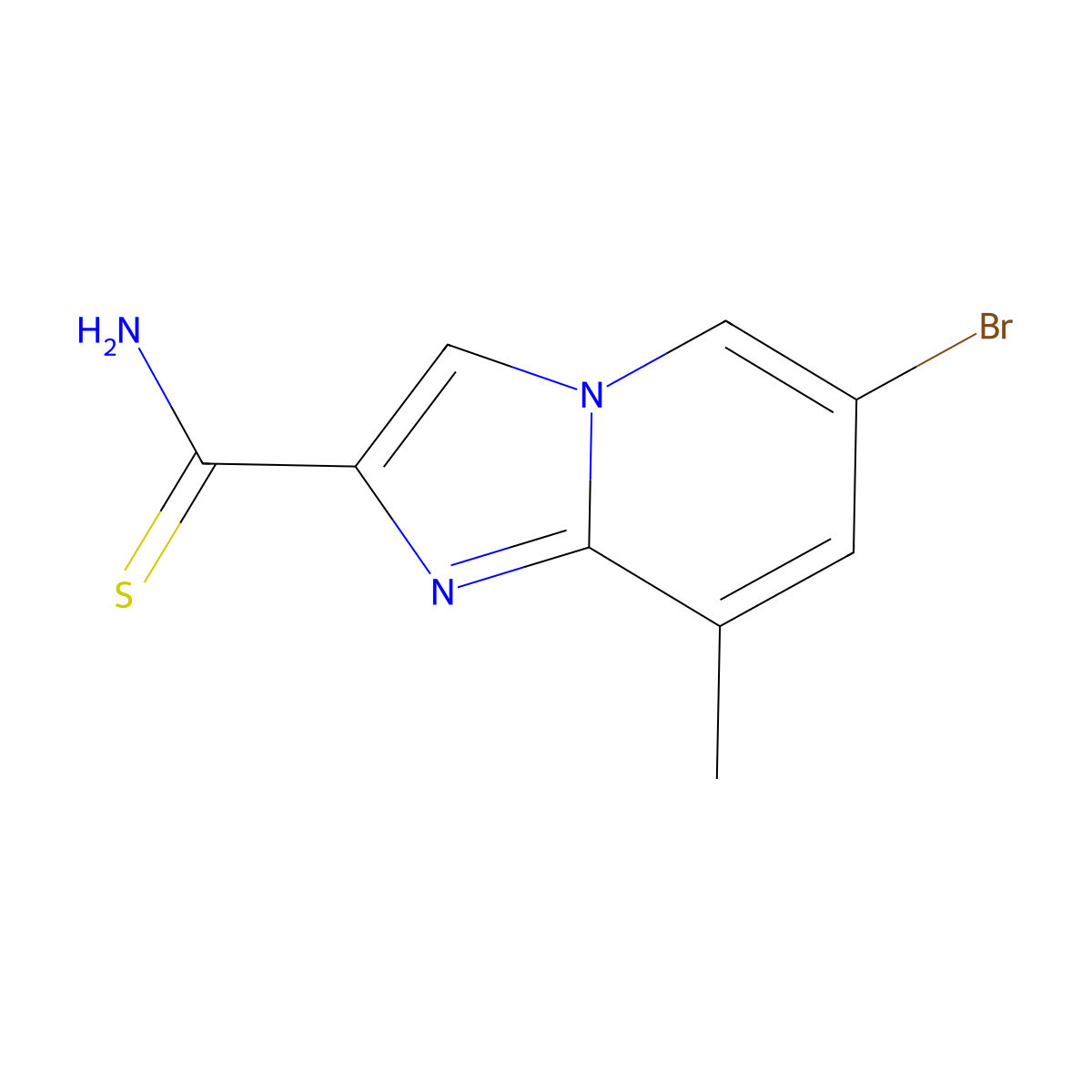 6-Bromo-8-methylimidazo[1,2-a]pyridine-2-carbothioamide molecular structure, CAS 1216138-82-7
