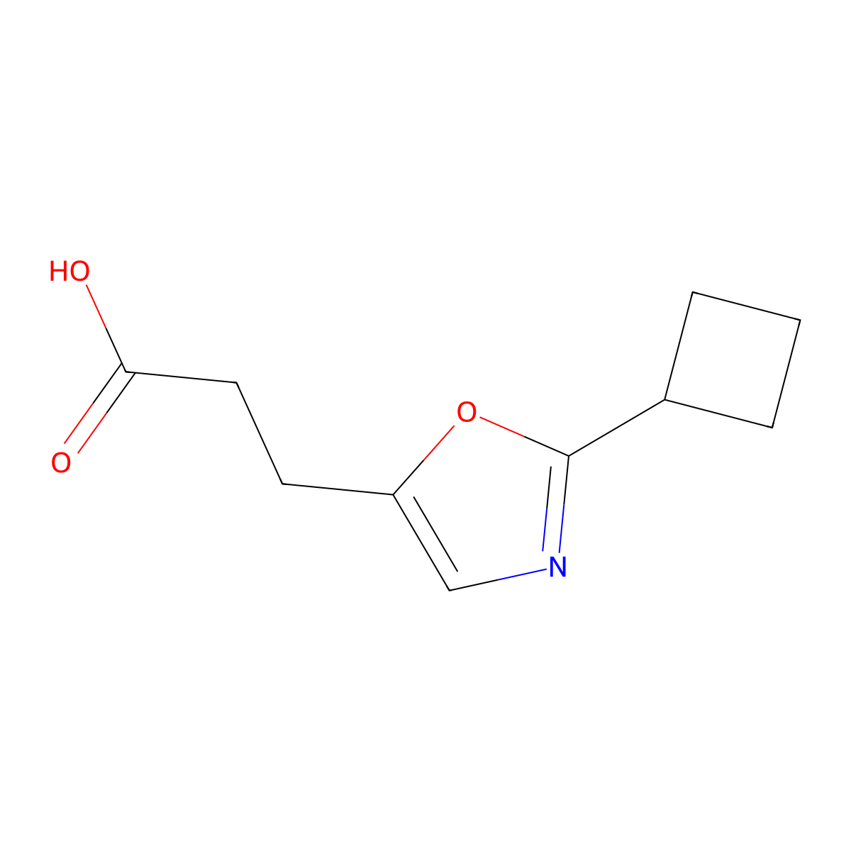 3-(2-Cyclobutyl-1,3-oxazol-5-yl)propanoicacid molecular structure, CAS 1216140-09-8