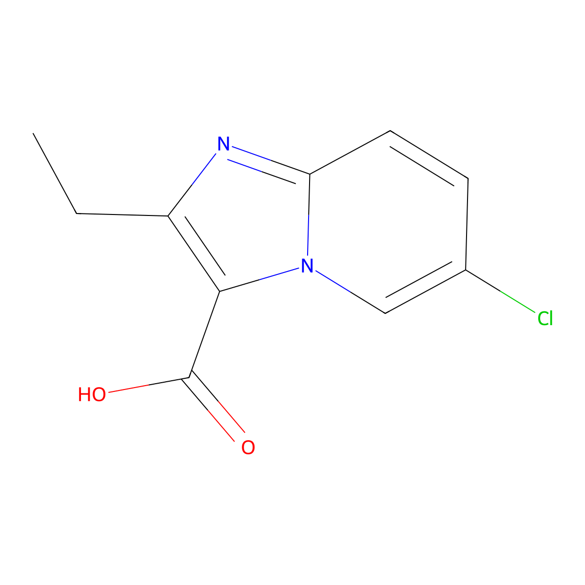 6-Chloro-2-ethylimidazo(1,2-a)pyridine-3-carboxylic acid molecular structure, CAS 1216142-18-5