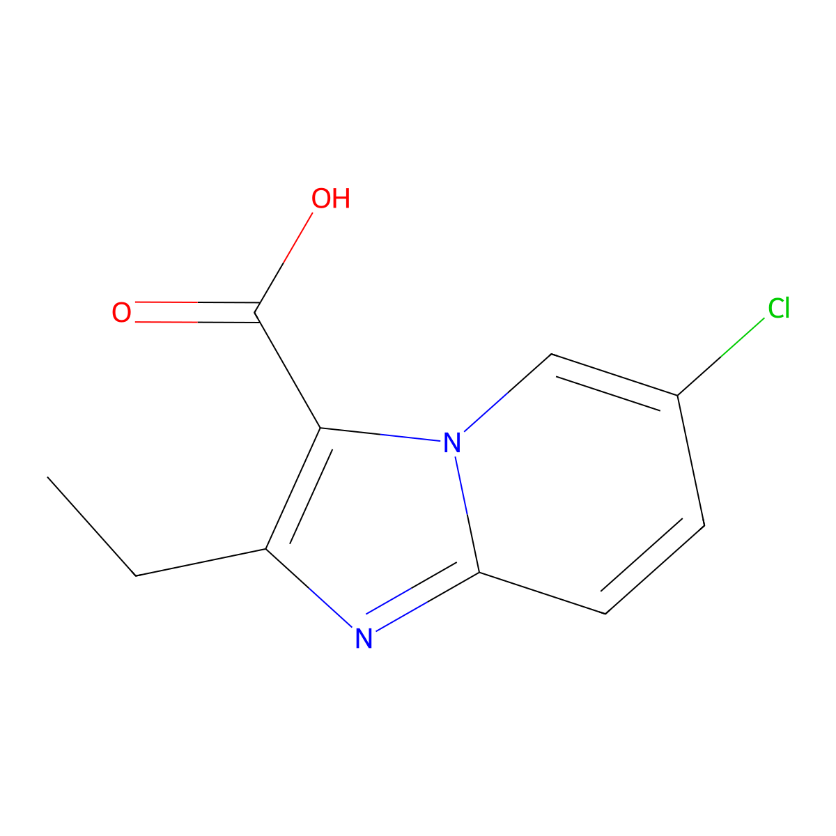 6-Chloro-2-ethylimidazo(1,2-a)pyridine-3-carboxylic acid molecular structure, CAS 1216142-18-5