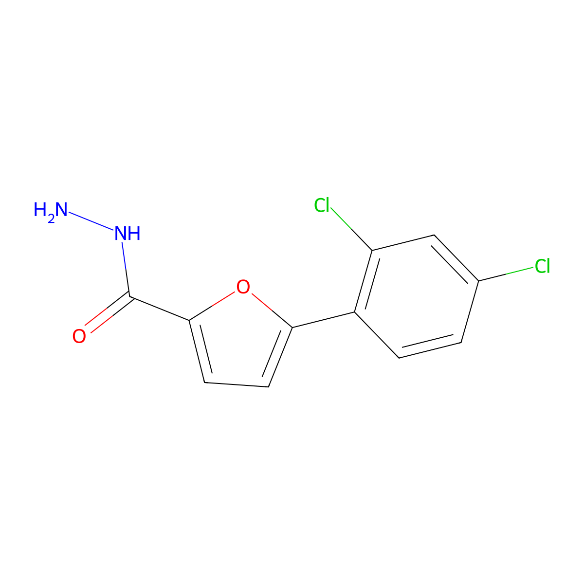 5-(2,4-Dichlorophenyl)-2-furohydrazide molecular structure, CAS 1216144-12-5