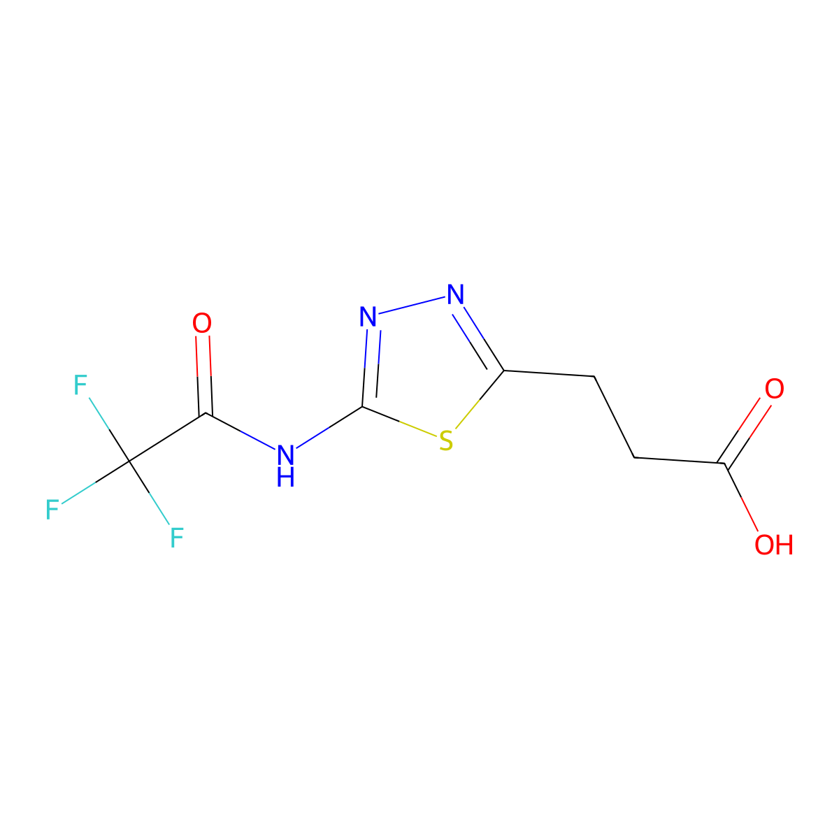 3-[5-(Trifluoroacetamido)-1,3,4-thiadiazol-2-yl]propanoic acid molecular structure, CAS 1216145-19-5