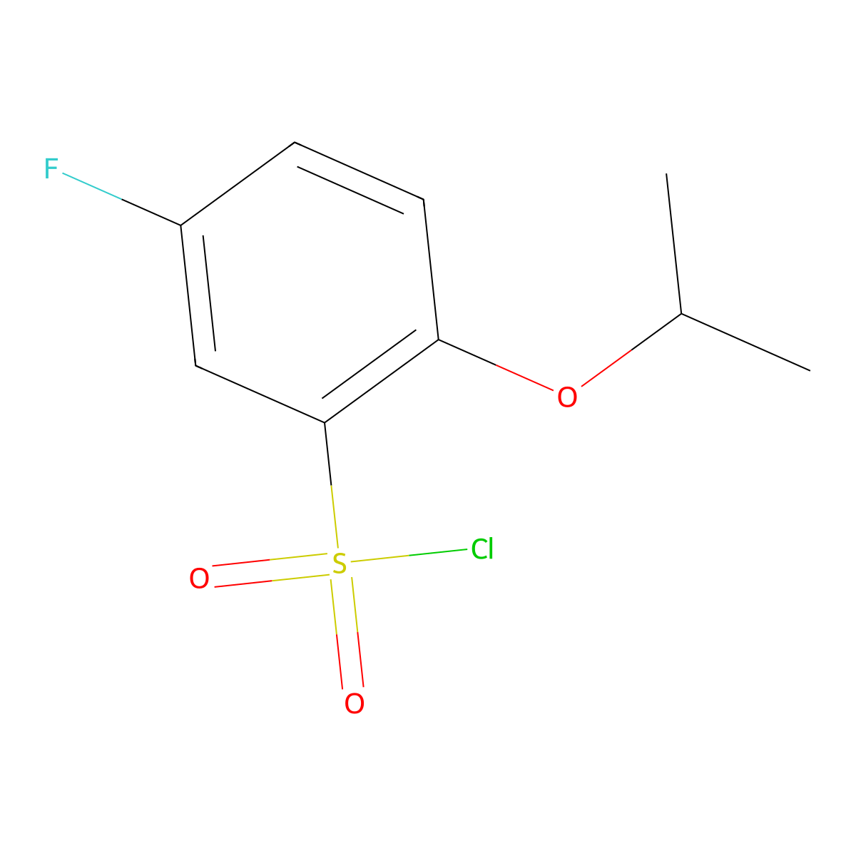 5-Fluoro-2-(propan-2-yloxy)benzene-1-sulfonyl chloride molecular structure, CAS 1216147-31-7