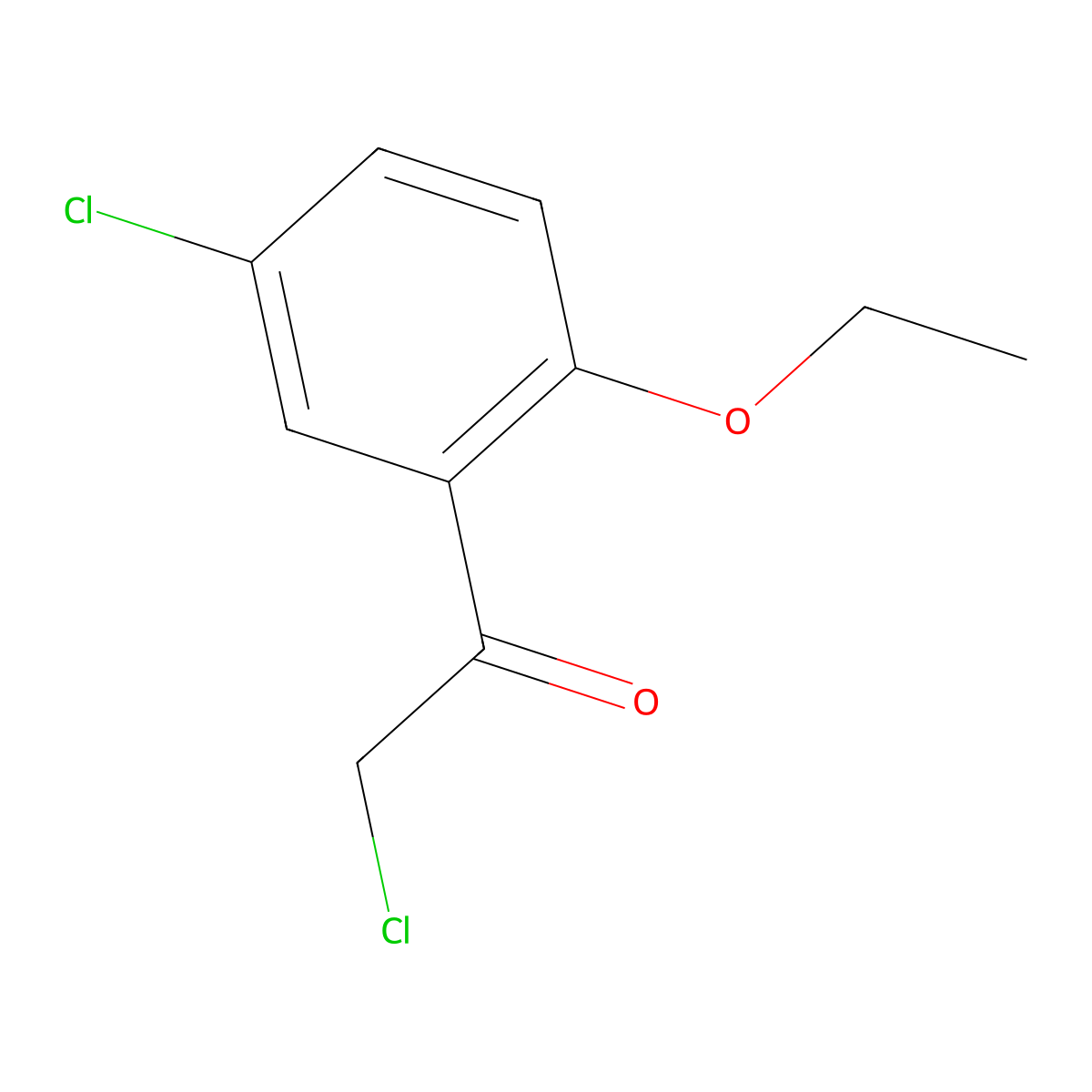 2-Chloro-1-(5-chloro-2-ethoxyphenyl)ethan-1-one molecular structure, CAS 1216149-62-0
