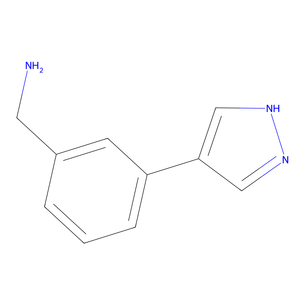 [3-(1H-pyrazol-4-yl)phenyl]methanamine molecular structure, CAS 1216153-42-2