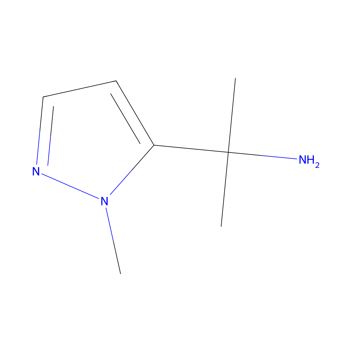 2-(1-methyl-1H-pyrazol-5-yl)propan-2-amine molecular structure, CAS 1216154-95-8