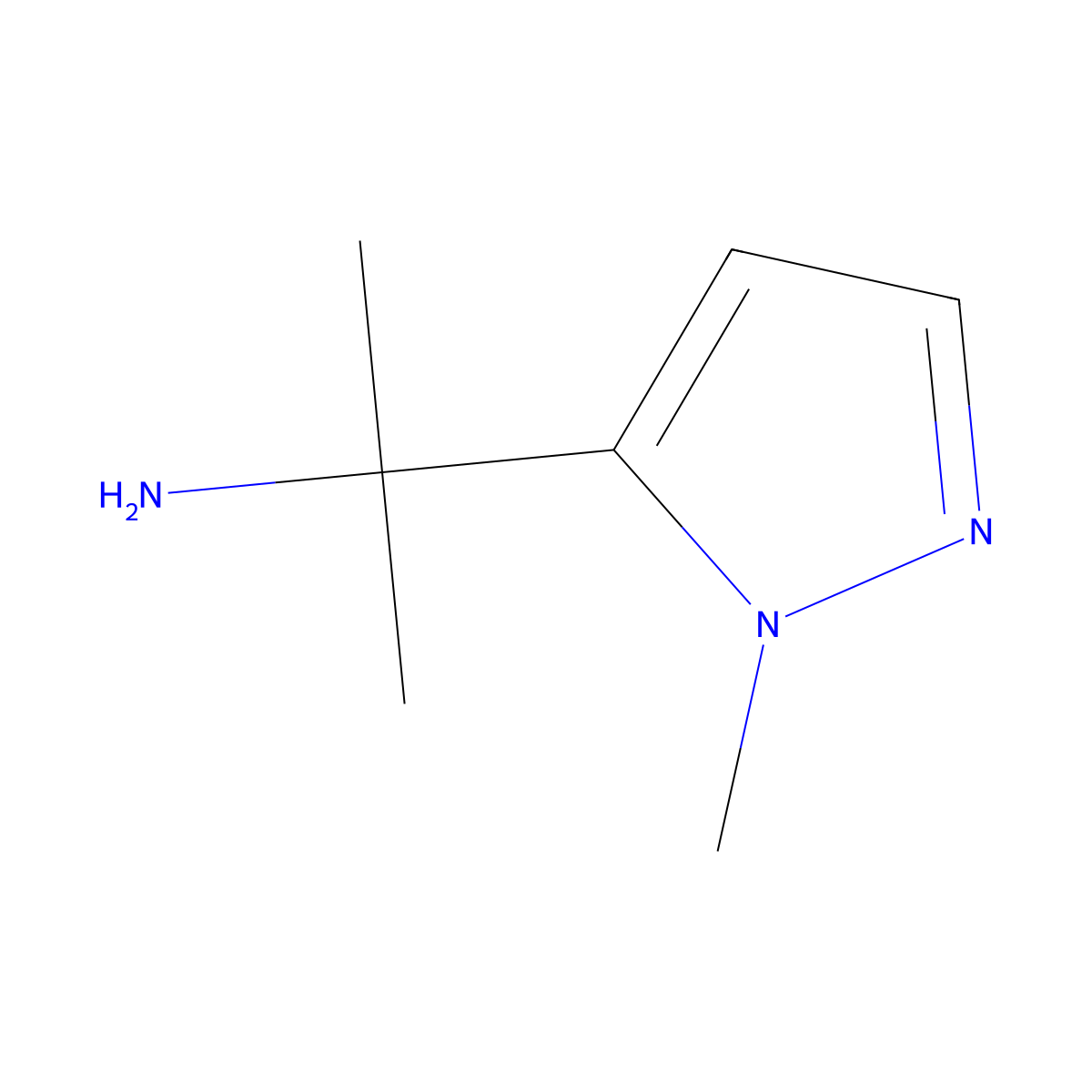 2-(1-methyl-1H-pyrazol-5-yl)propan-2-amine molecular structure, CAS 1216154-95-8