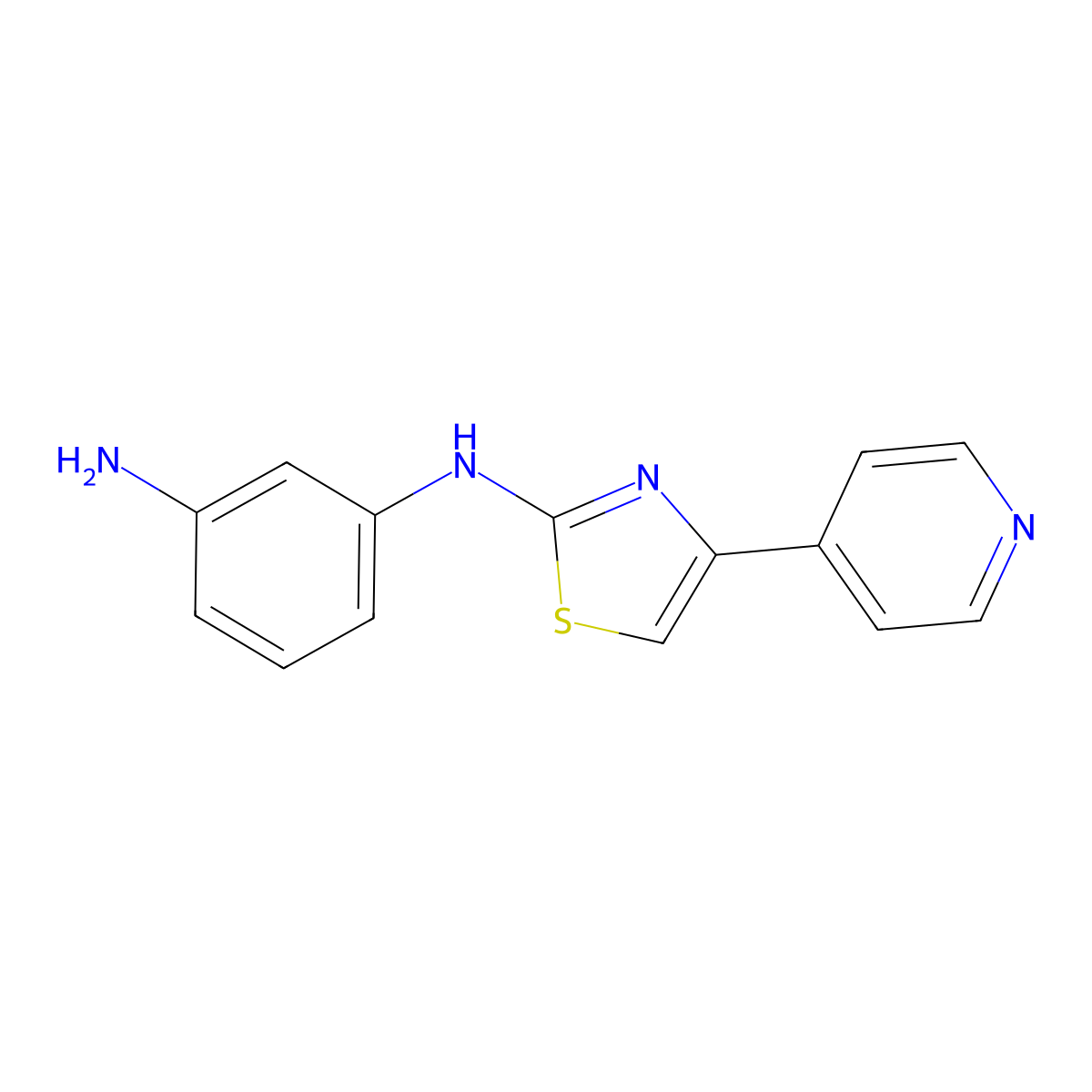 1-N-[4-(pyridin-4-yl)-1,3-thiazol-2-yl]benzene-1,3-diamine molecular structure, CAS 1216155-71-3