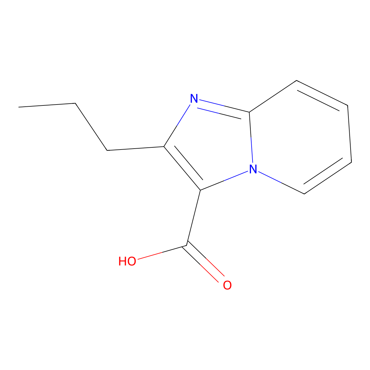 2-Propylimidazo[1,2-a]pyridine-3-carboxylic acid molecular structure, CAS 1216156-99-8