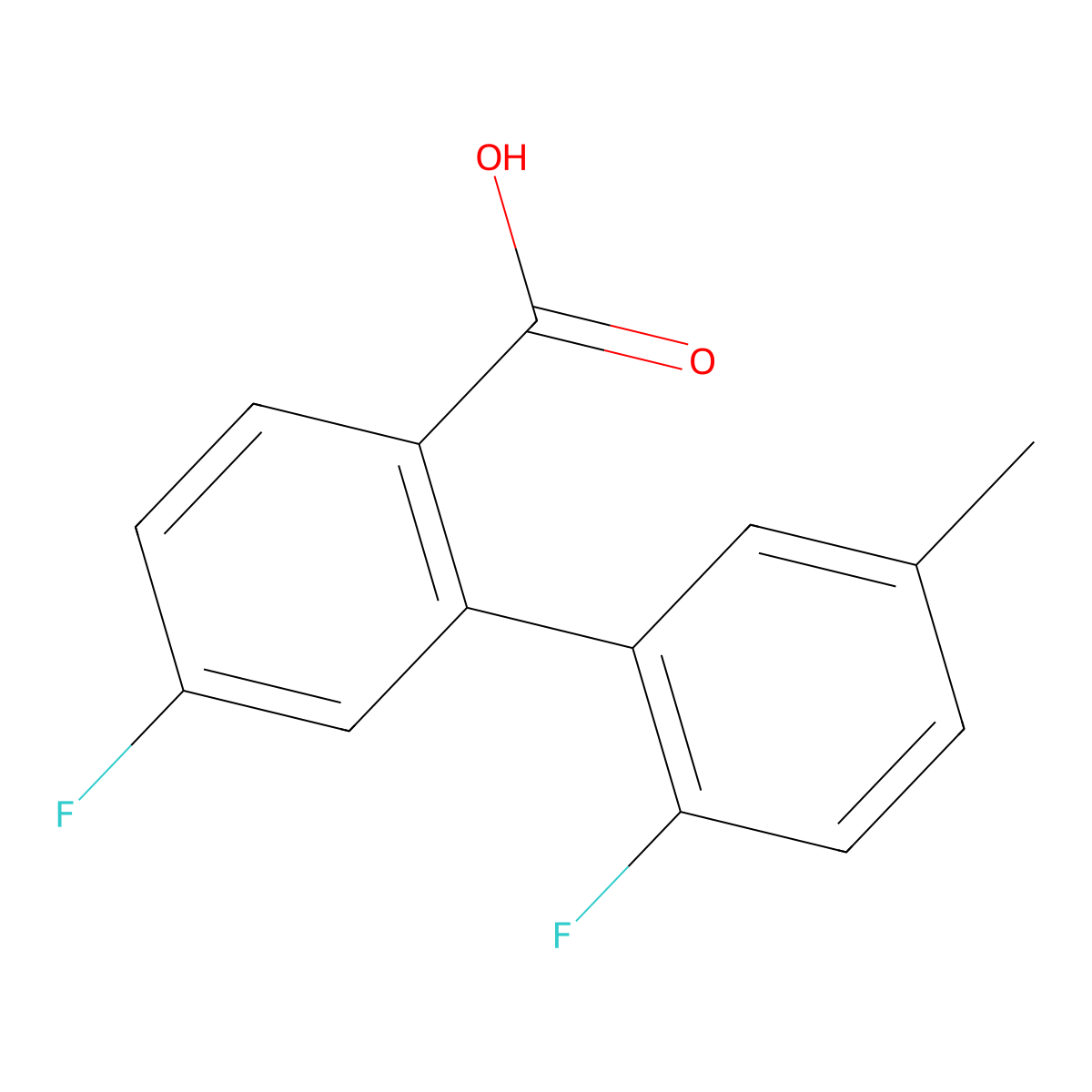 4-Fluoro-2-(2-fluoro-5-methylphenyl)benzoic acid molecular structure, CAS 1216159-05-5