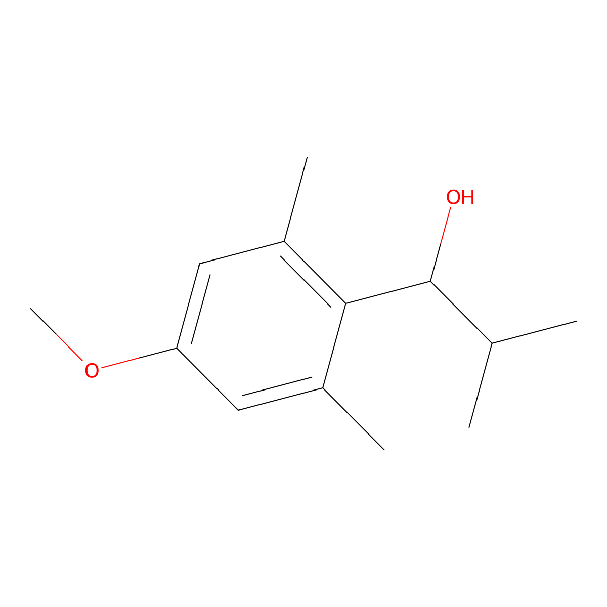 1-(4-Methoxy-2,6-dimethylphenyl)-2-methylpropan-1-ol molecular structure, CAS 1216159-43-1