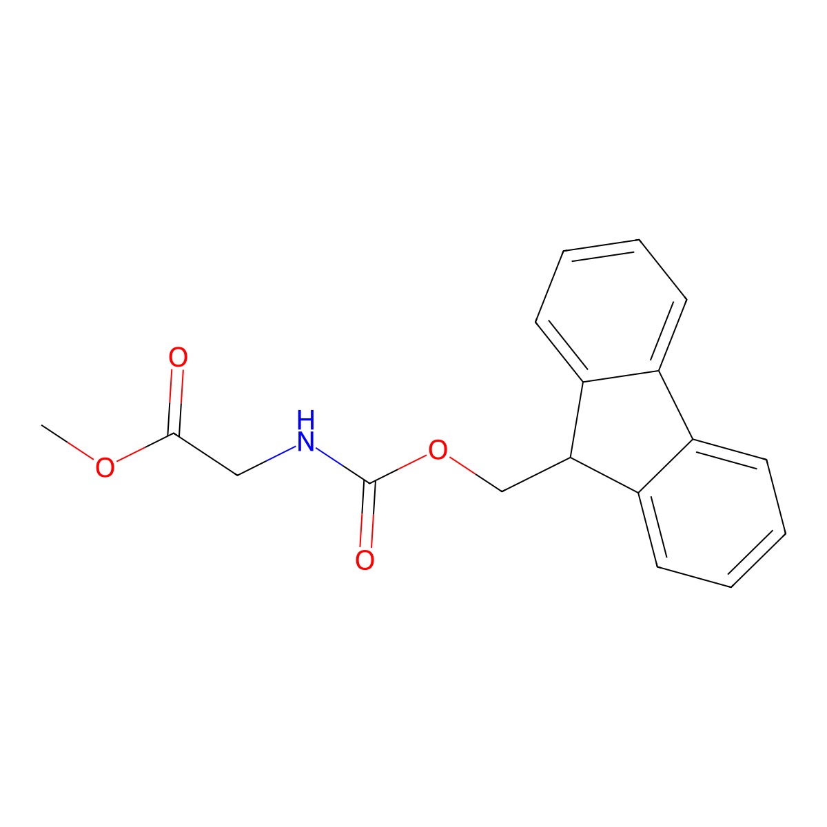 methyl 2-((((9H-fluoren-9-yl)methoxy)carbonyl)amino)acetate molecular structure, CAS 121616-32-8