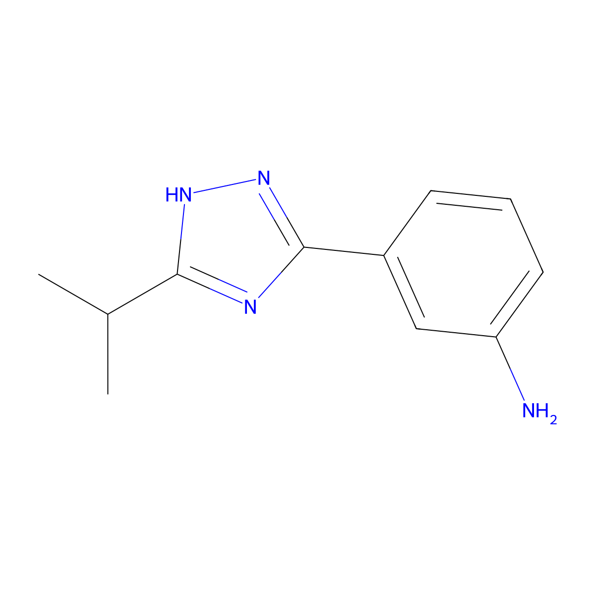3-(3-isopropyl-1H-1,2,4-triazol-5-yl)aniline molecular structure, CAS 1216161-17-9