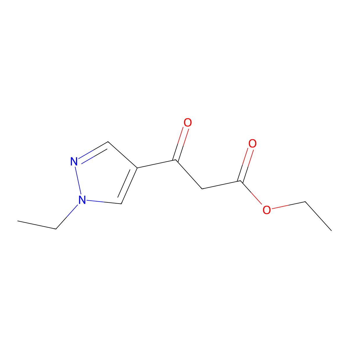 ethyl 3-(1-ethyl-1H-pyrazol-4-yl)-3-oxopropanoate molecular structure, CAS 1216162-03-6