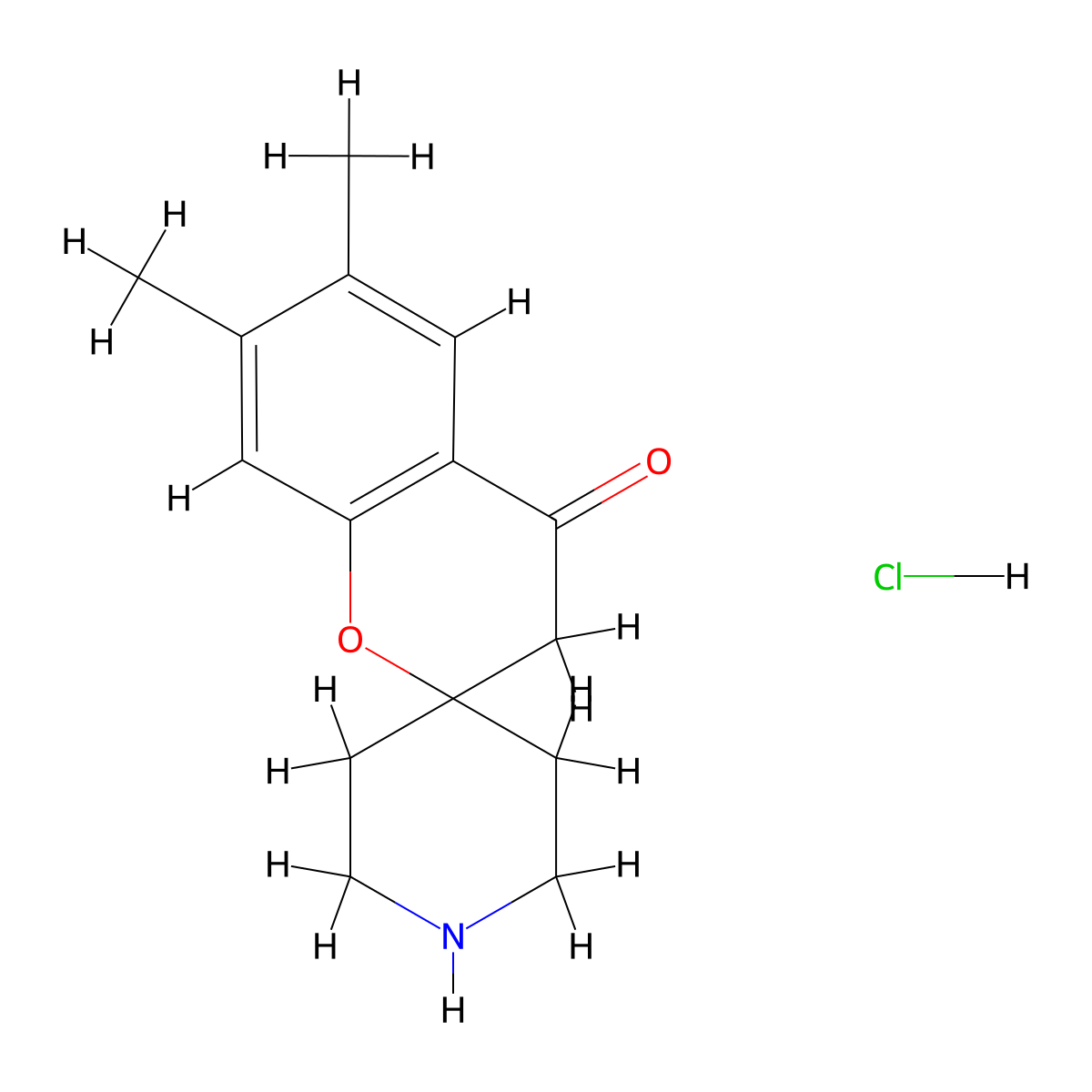 6,7-Dimethylspiro[chroman-2,4'-piperidin]-4-one hydrochloride molecular structure, CAS 1216162-07-0