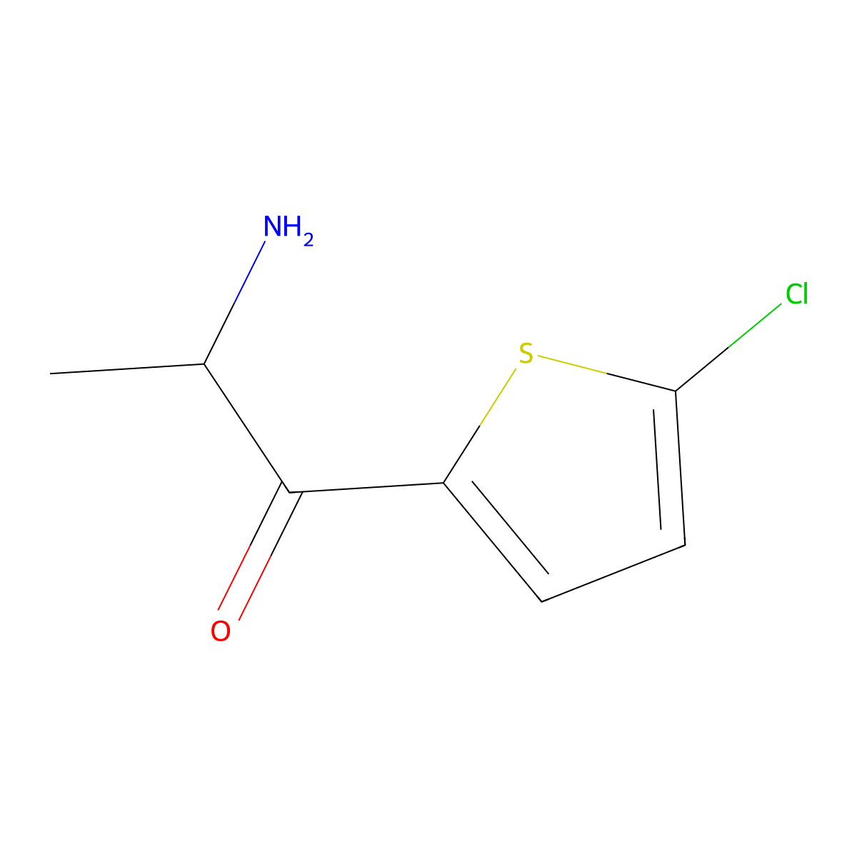 2-Amino-1-(5-chlorothiophen-2-yl)propan-1-one molecular structure, CAS 1216163-22-2