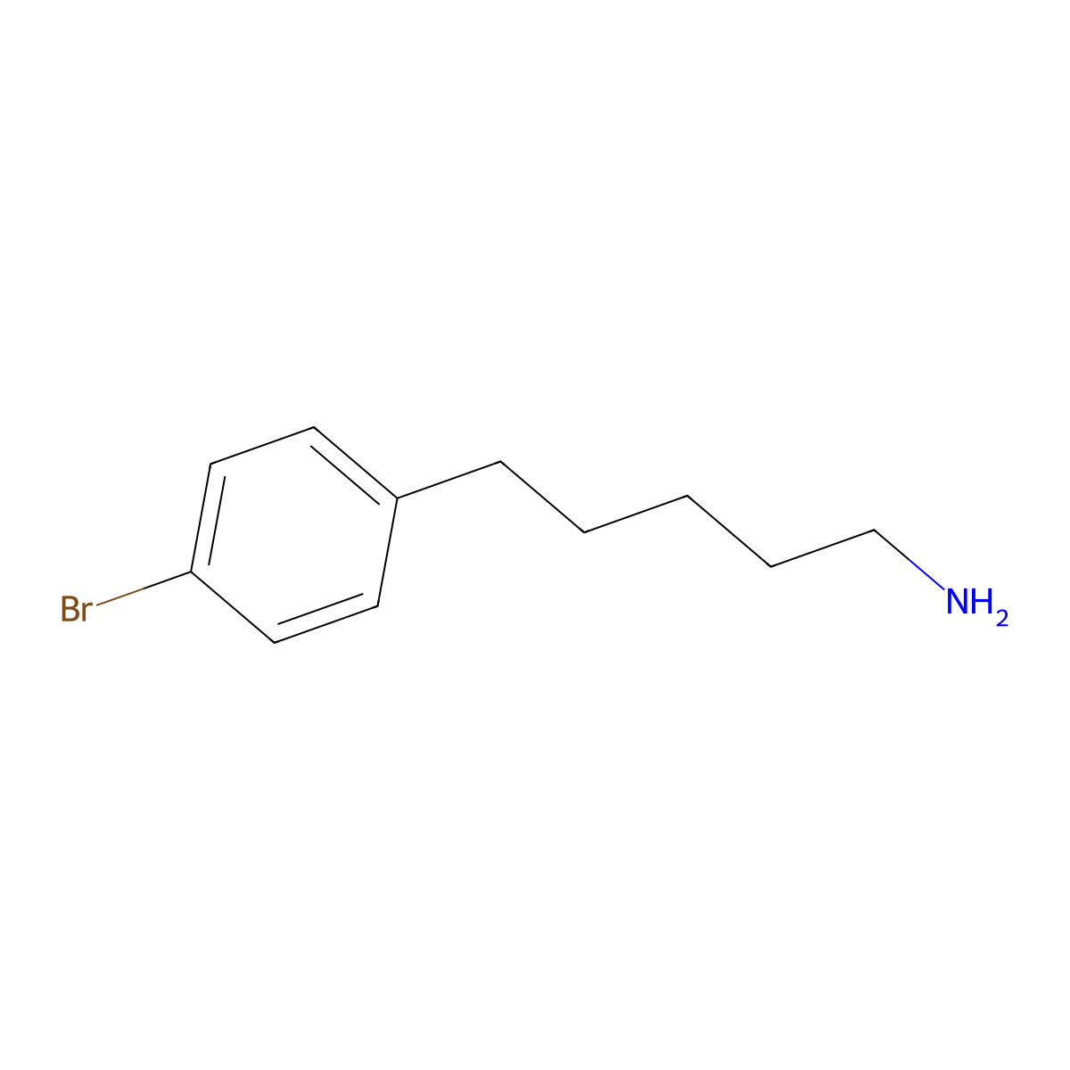 5-(4-Bromophenyl)pentan-1-amine molecular structure, CAS 1216167-54-2