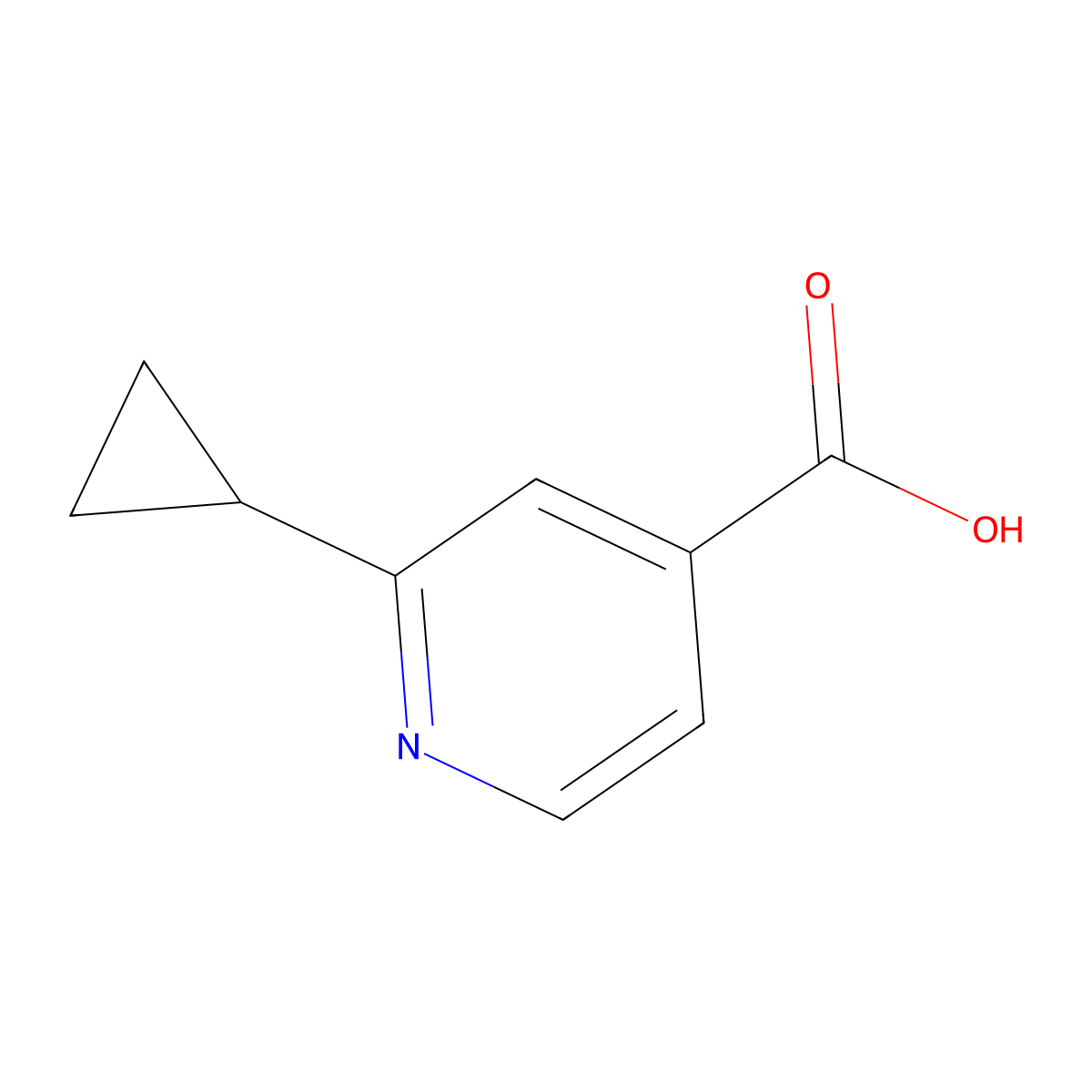 2-Cyclopropylpyridine-4-carboxylic acid molecular structure, CAS 1216171-07-1