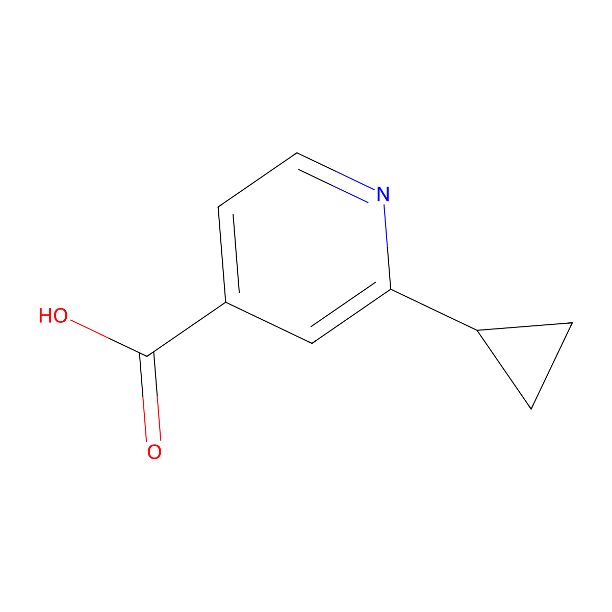 2-Cyclopropylpyridine-4-carboxylic acid molecular structure, CAS 1216171-07-1