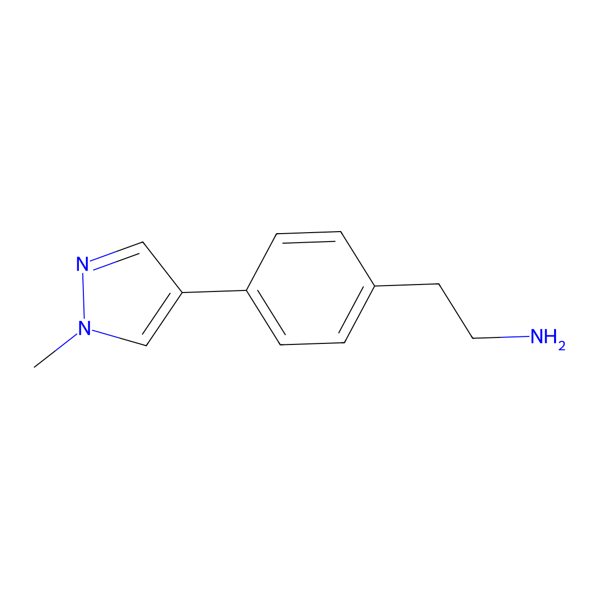 2-[4-(1-methyl-1H-pyrazol-4-yl)phenyl]ethan-1-amine molecular structure, CAS 1216172-03-0
