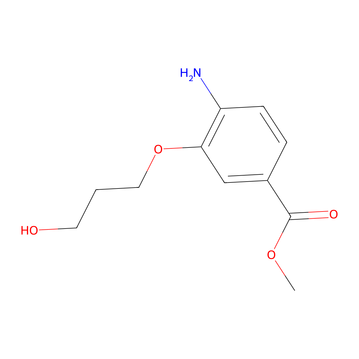 Methyl 4-amino-3-(3-hydroxypropoxy)benzoate molecular structure, CAS 1216173-03-3
