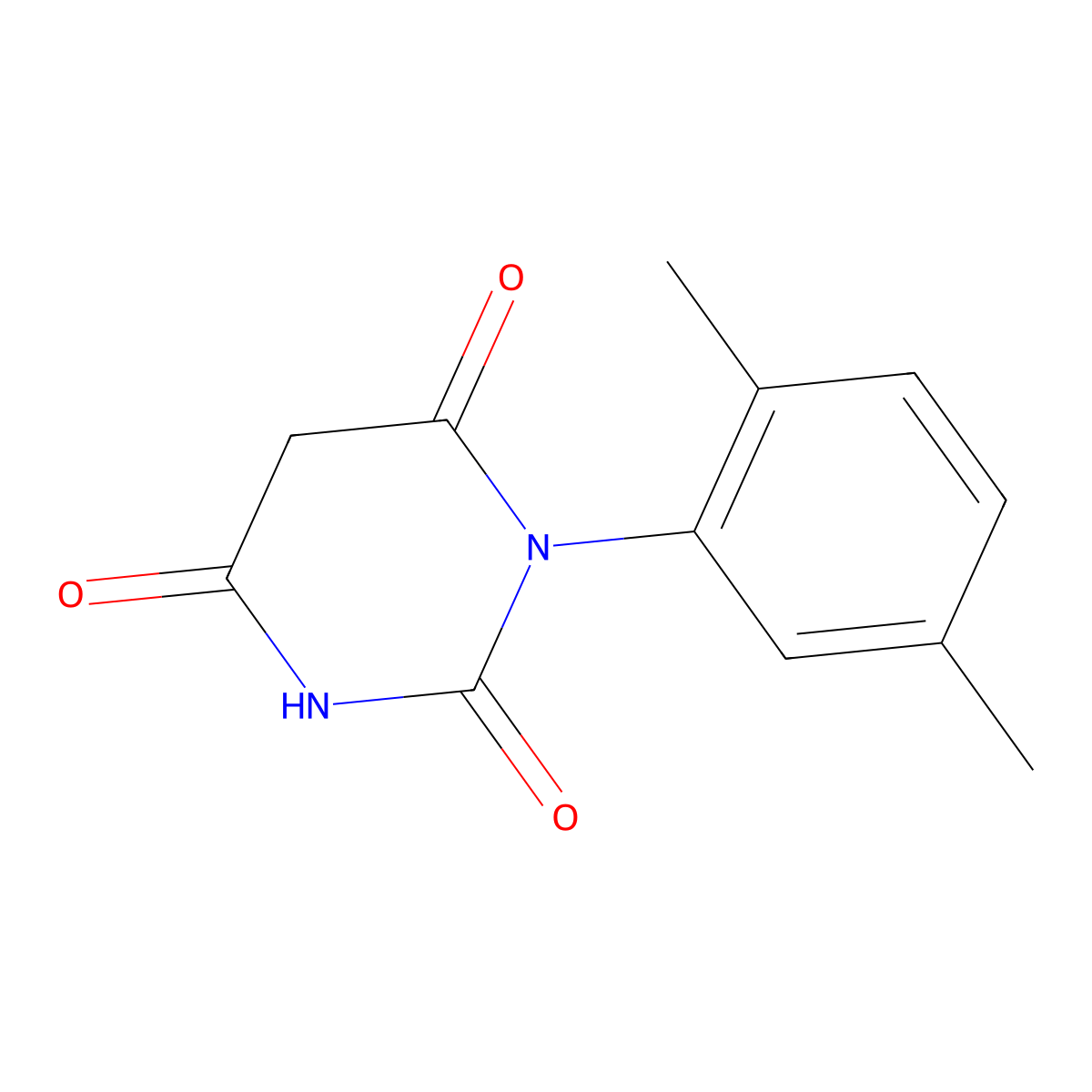 1-(2,5-dimethylphenyl)pyrimidine-2,4,6(1H,3H,5H)-trione molecular structure, CAS 1216176-33-8