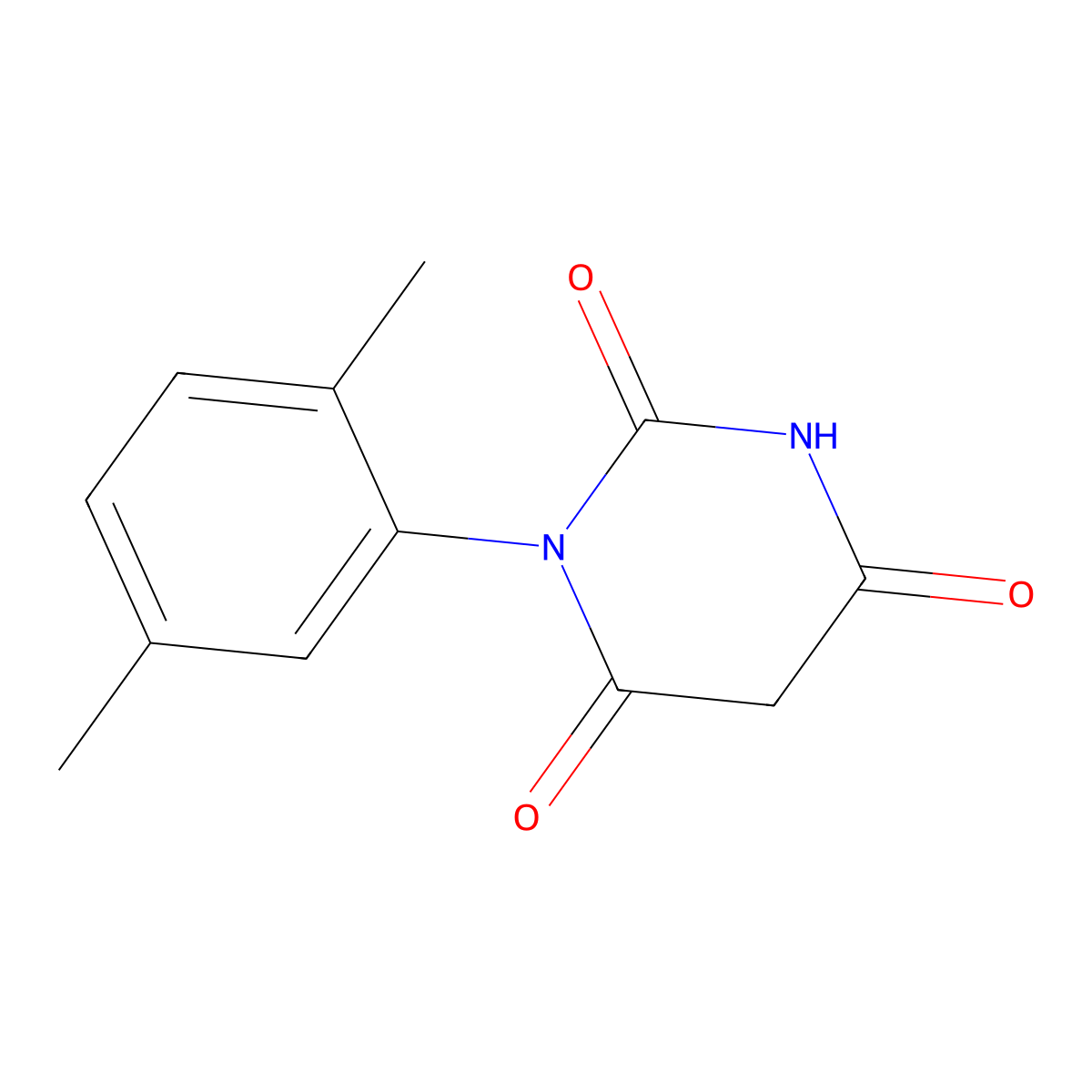 1-(2,5-dimethylphenyl)pyrimidine-2,4,6(1H,3H,5H)-trione molecular structure, CAS 1216176-33-8