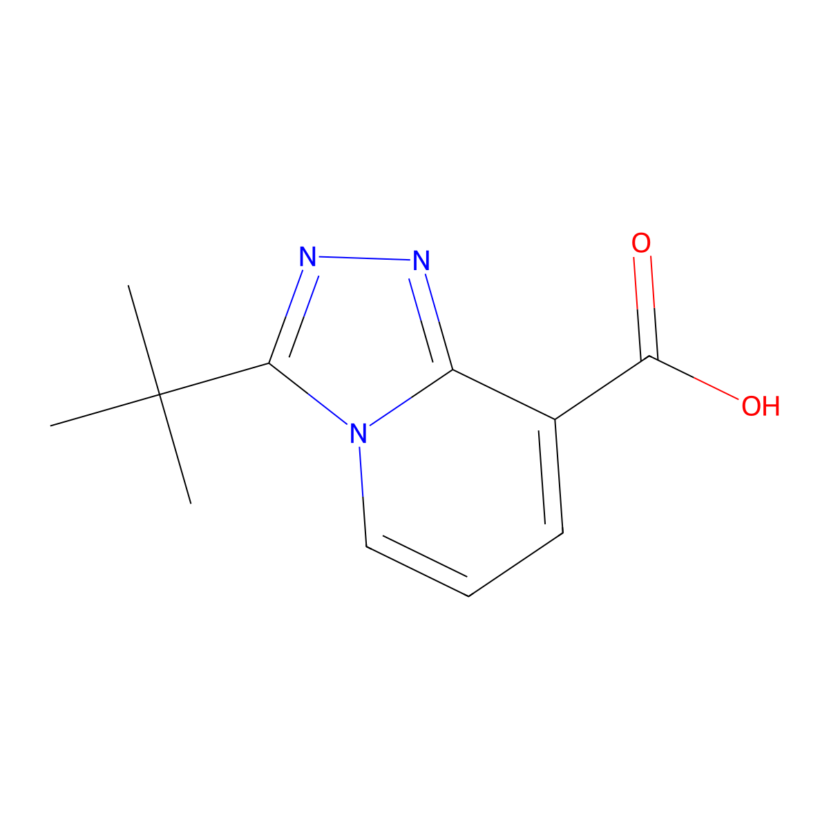 3-Tert-butyl-[1,2,4]triazolo[4,3-a]pyridine-8-carboxylic acid molecular structure, CAS 1216179-75-7