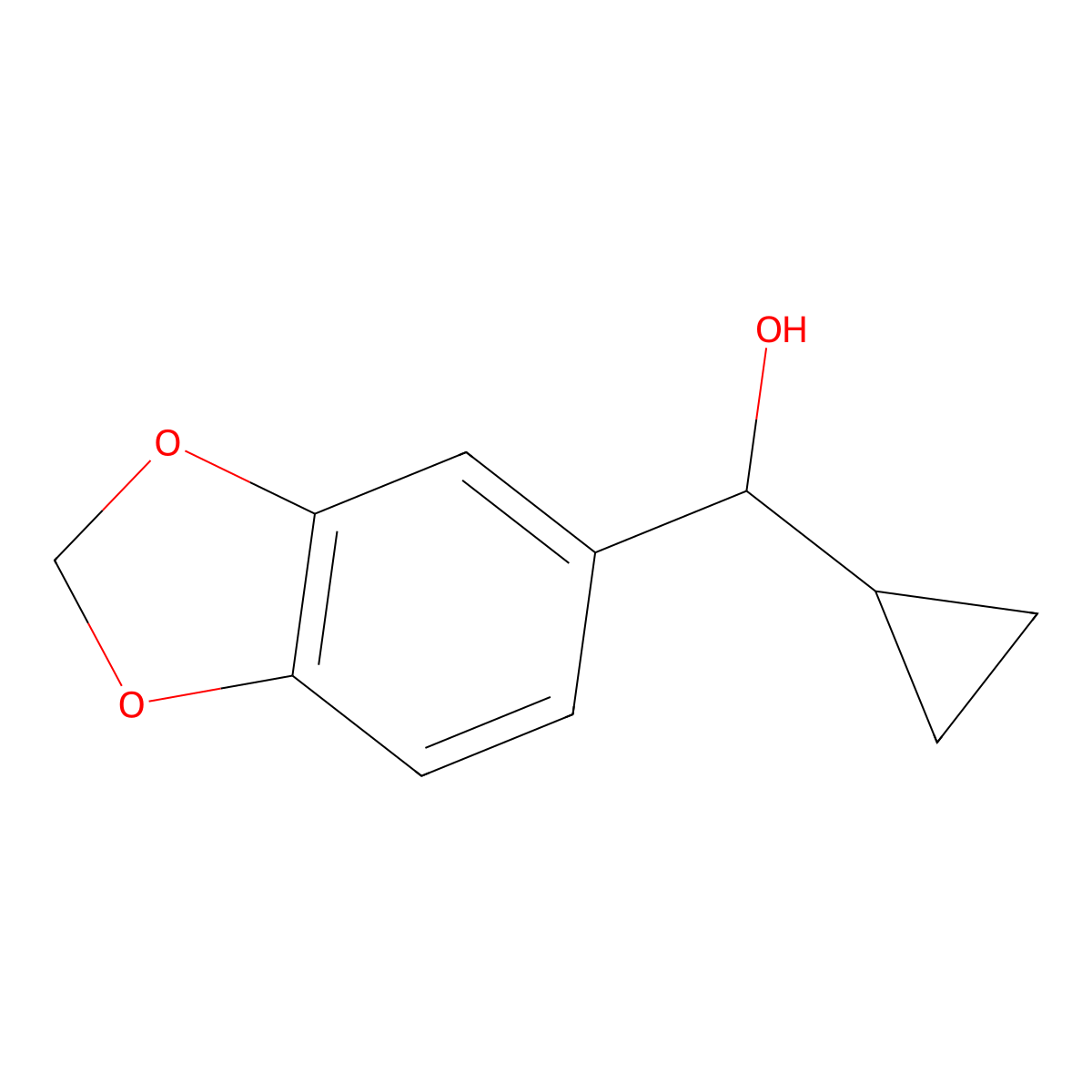 alpha-Cyclopropyl-1,3-benzodioxole-5-methanol molecular structure, CAS 1216182-63-6