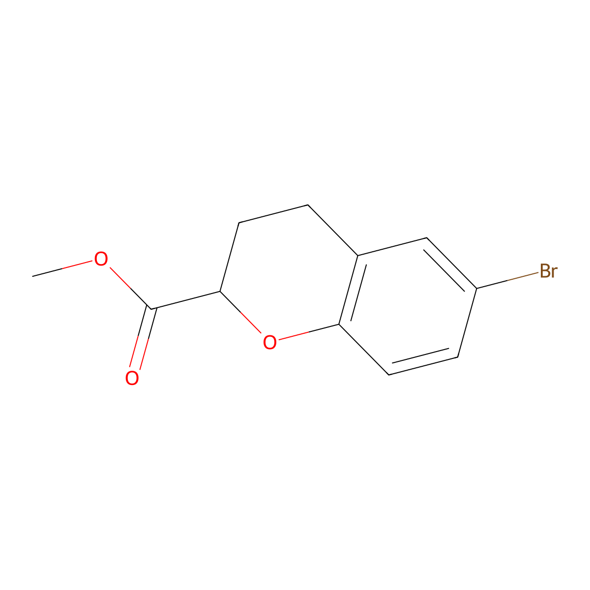 Methyl 6-bromochroman-2-carboxylate molecular structure, CAS 1216183-10-6