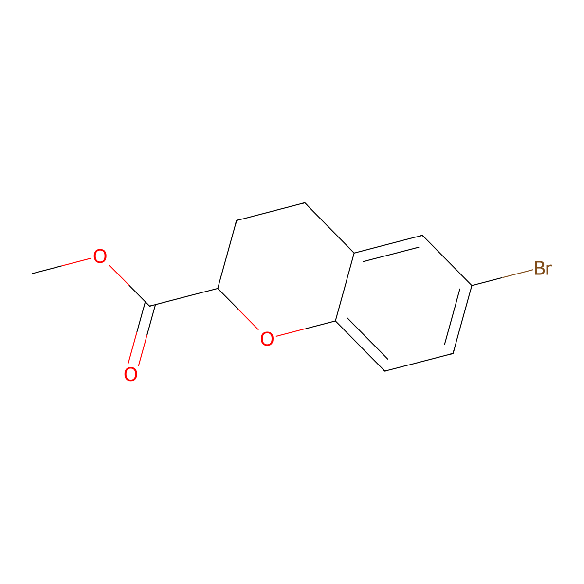 Methyl 6-bromochroman-2-carboxylate molecular structure, CAS 1216183-10-6