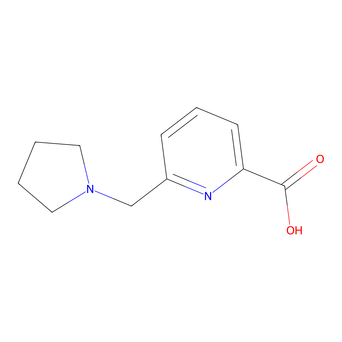 6-(Pyrrolidin-1-ylmethyl)picolinic acid molecular structure, CAS 1216183-26-4