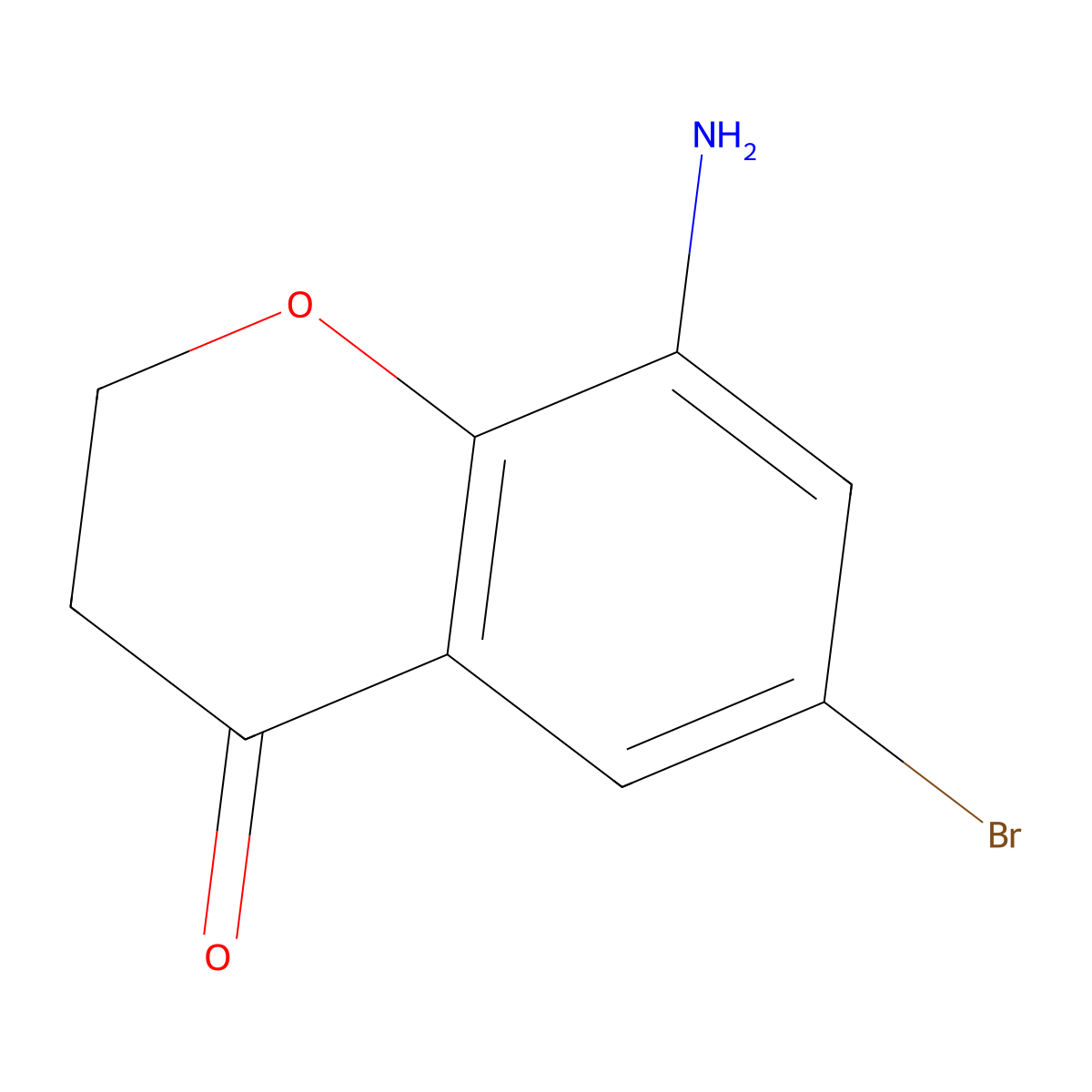 8-amino-6-bromo-3,4-dihydro-2H-1-benzopyran-4-one molecular structure, CAS 1216183-48-0