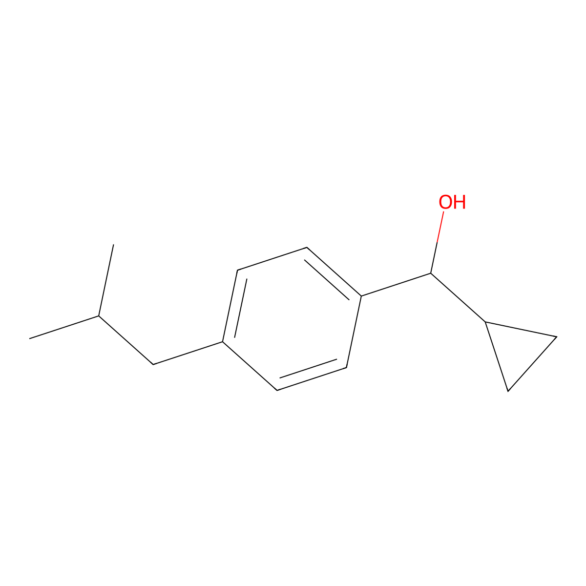 alpha-Cyclopropyl-4-(2-methylpropyl)benzenemethanol molecular structure, CAS 1216186-21-8