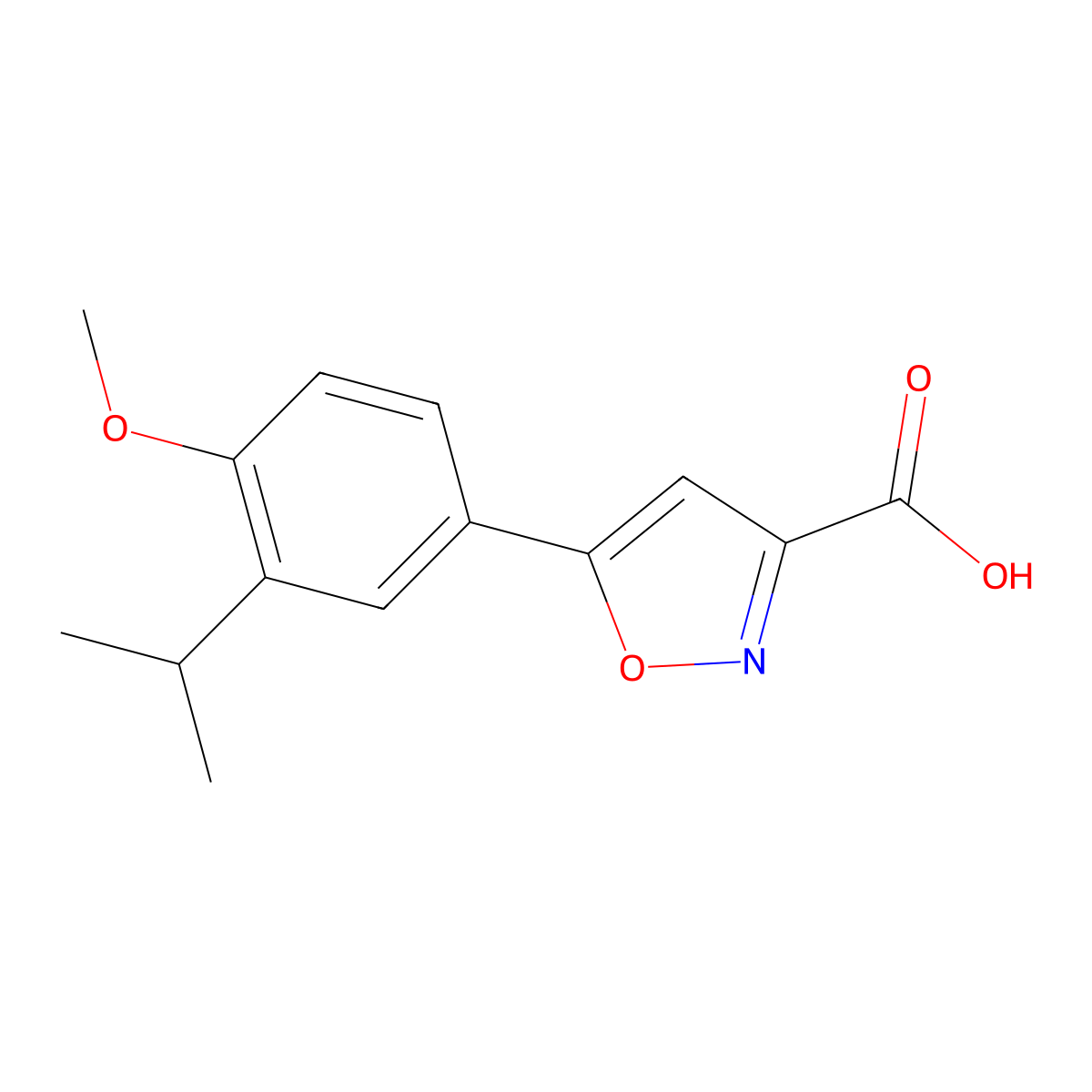 5-(3-Isopropyl-4-methoxyphenyl)isoxazole-3-carboxylic acid molecular structure, CAS 1216189-29-5