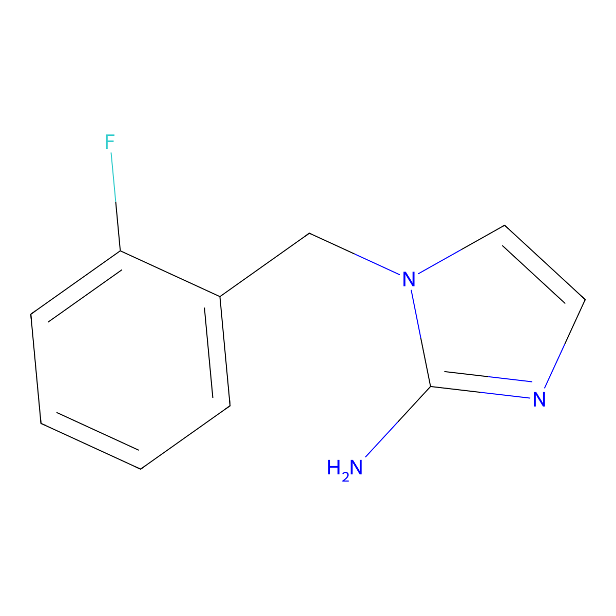 1-(2-Fluorobenzyl)-1H-imidazol-2-amine molecular structure, CAS 1216191-87-5