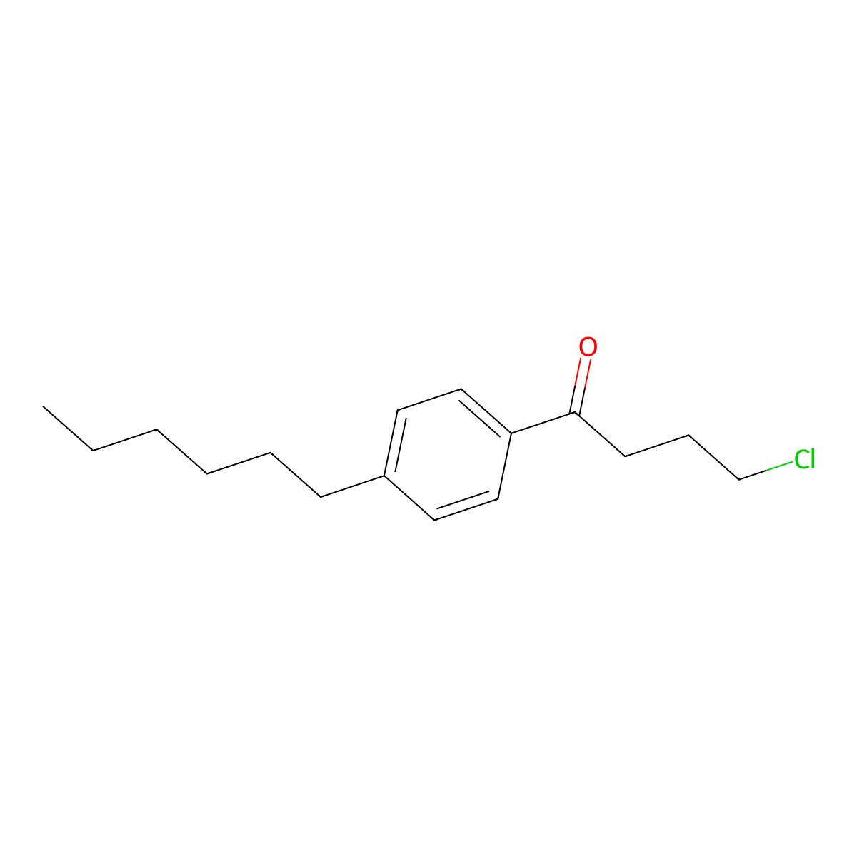4-Chloro-1-(4-hexylphenyl)butan-1-one molecular structure, CAS 1216191-88-6