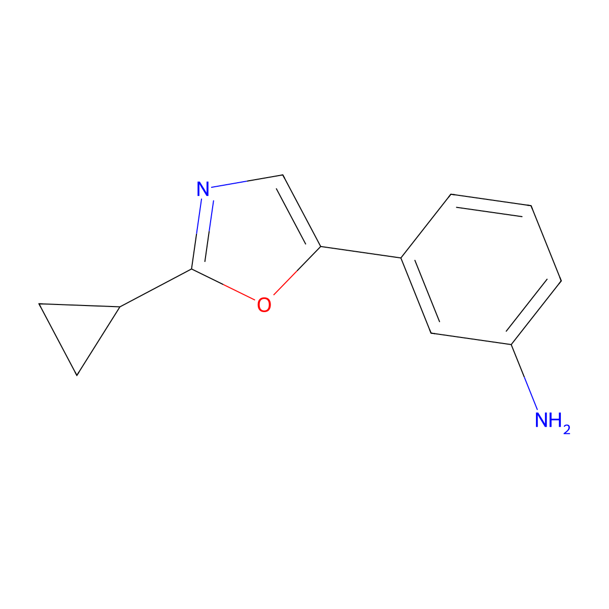 3-(2-Cyclopropyloxazol-5-YL)aniline molecular structure, CAS 1216192-68-5