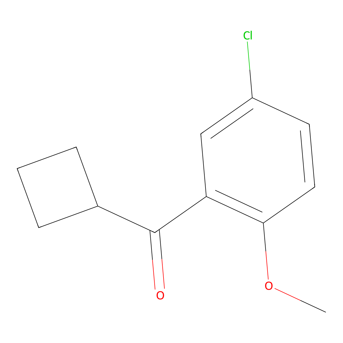 (5-Chloro-2-methoxyphenyl)(cyclobutyl)methanone molecular structure, CAS 1216193-34-8