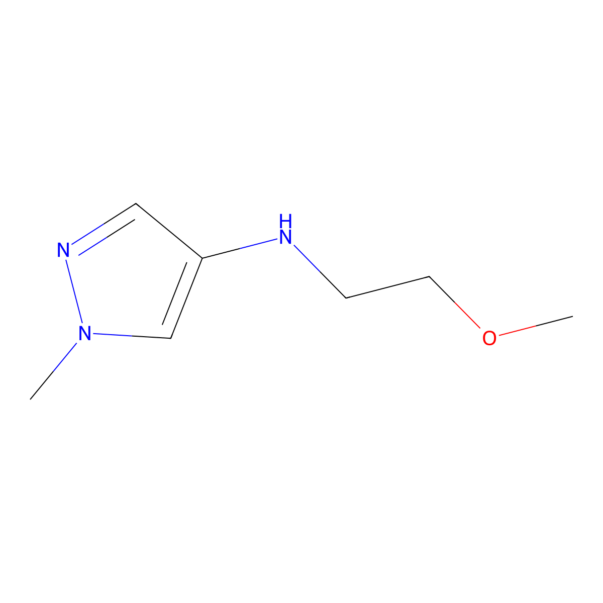 N-(2-methoxyethyl)-1-methyl-1H-pyrazol-4-amine molecular structure, CAS 1216194-76-1