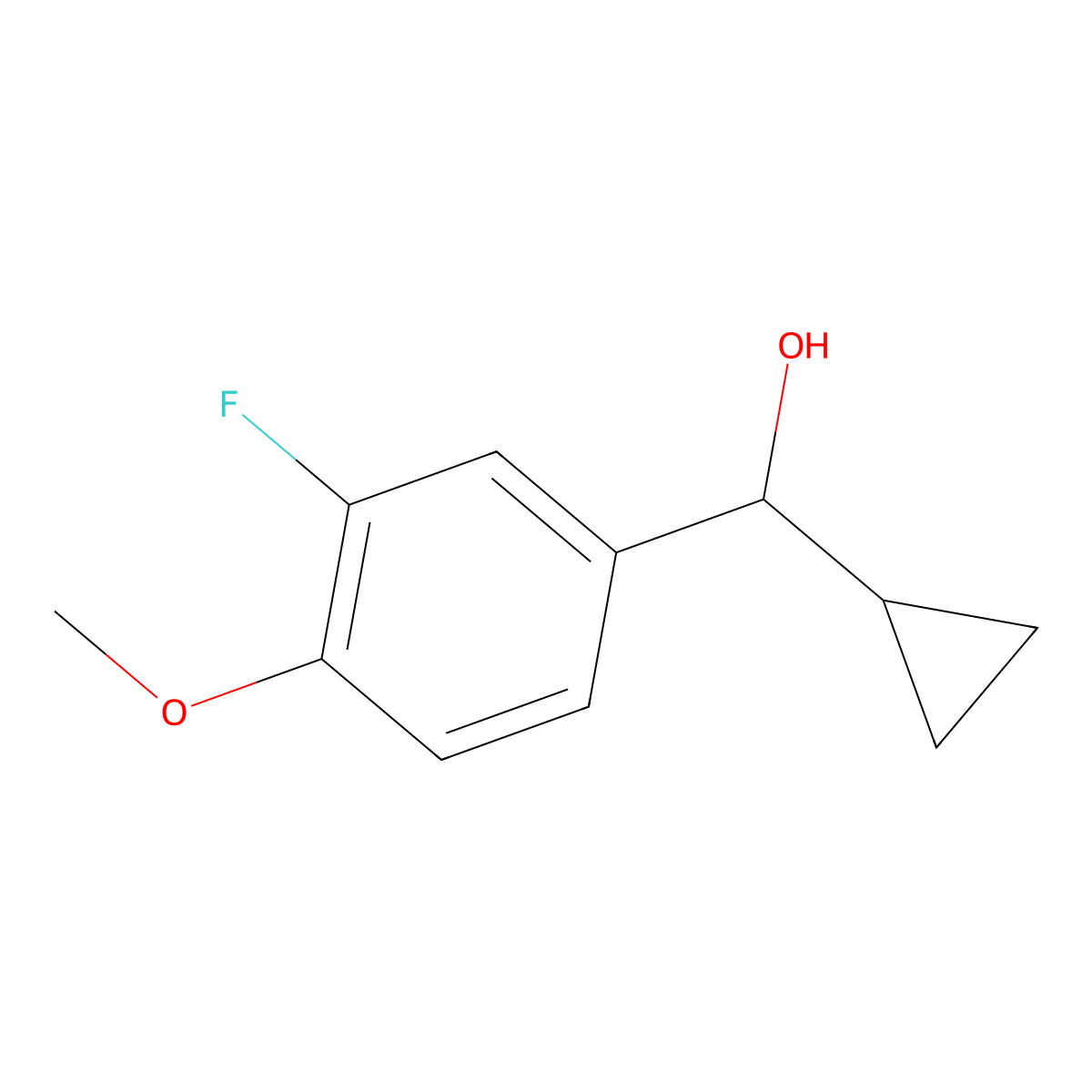 alpha-Cyclopropyl-3-fluoro-4-methoxybenZenemethanol molecular structure, CAS 1216199-06-2