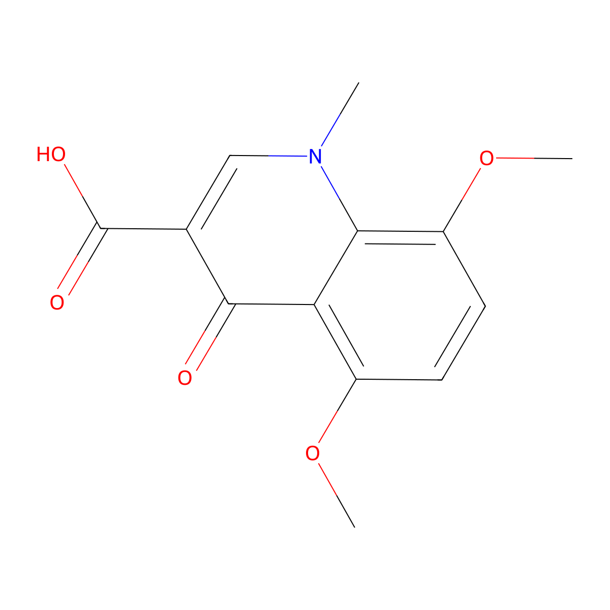 5,8-Dimethoxy-1-methyl-4-oxo-1,4-dihydroquinoline-3-carboxylic acid molecular structure, CAS 1216199-72-2