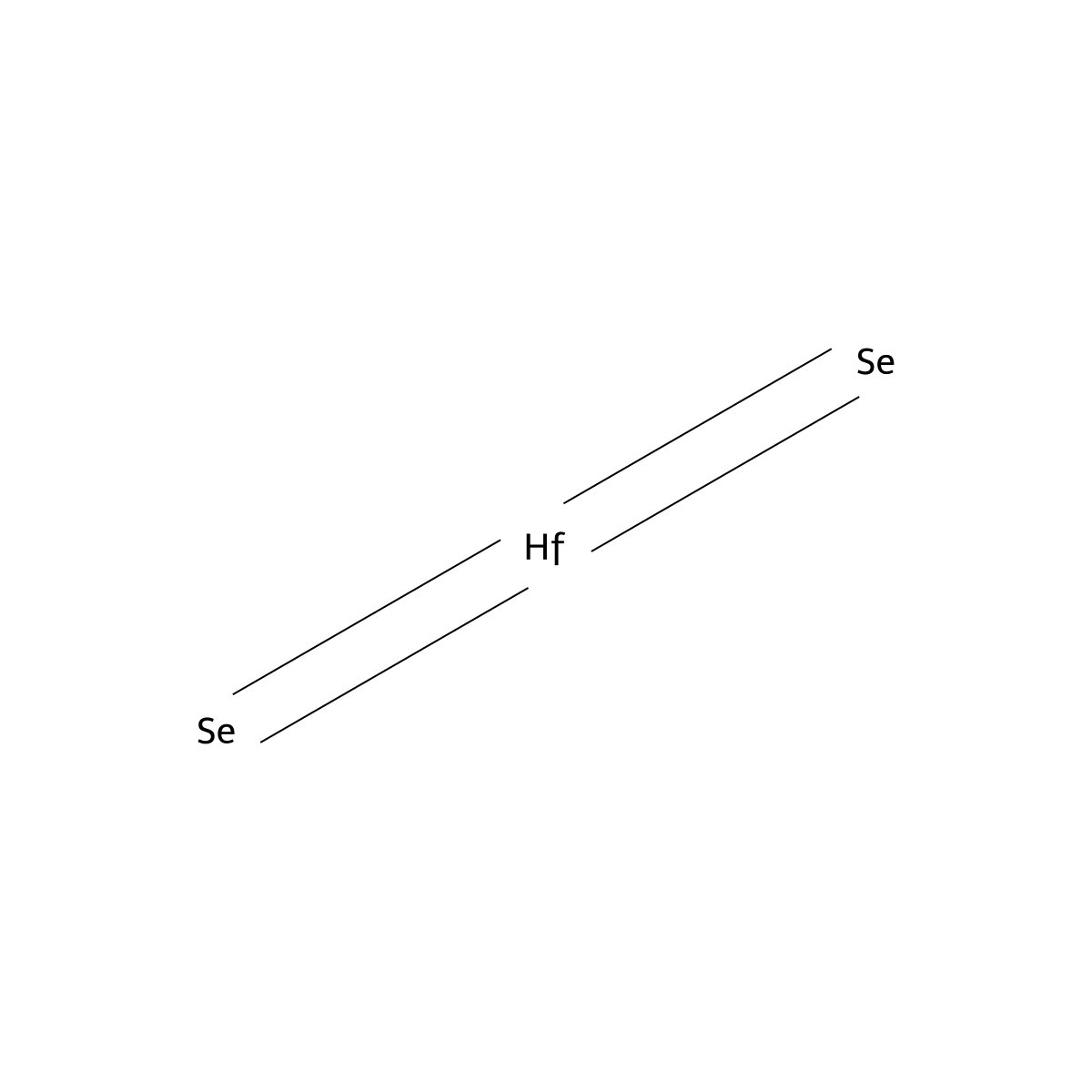 Hafnium selenide (HfSe2) molecular structure, CAS 12162-21-9