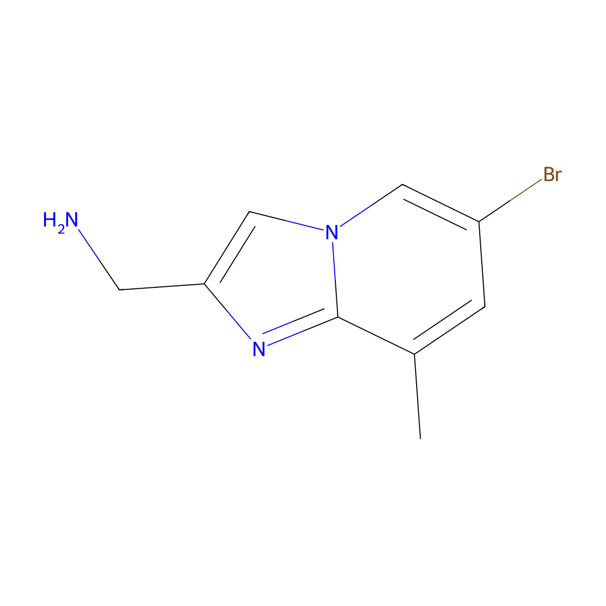 {6-Bromo-8-methylimidazo[1,2-a]pyridin-2-yl}methanamine molecular structure, CAS 1216201-06-7