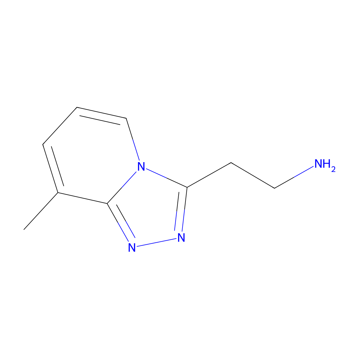 2-{8-Methyl-[1,2,4]triazolo[4,3-a]pyridin-3-yl}ethan-1-amine molecular structure, CAS 1216202-12-8
