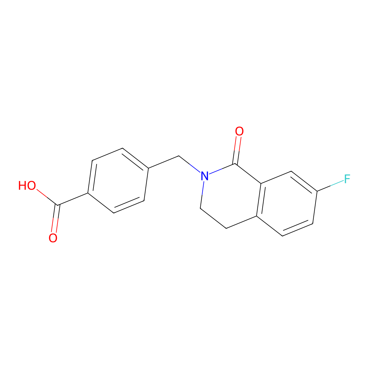 4-[(7-Fluoro-1-oxo-1,2,3,4-tetrahydroisoquinolin-2-yl)methyl]benzoic acid molecular structure, CAS 1216202-32-2