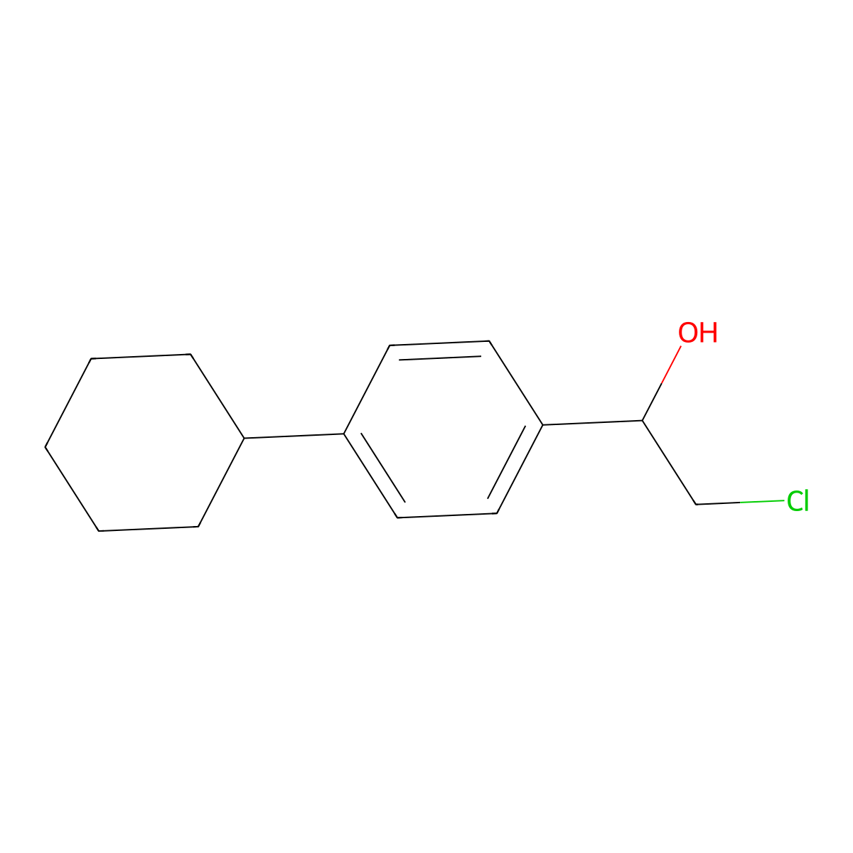 2-Chloro-1-(4-cyclohexylphenyl)ethan-1-ol molecular structure, CAS 1216204-42-0