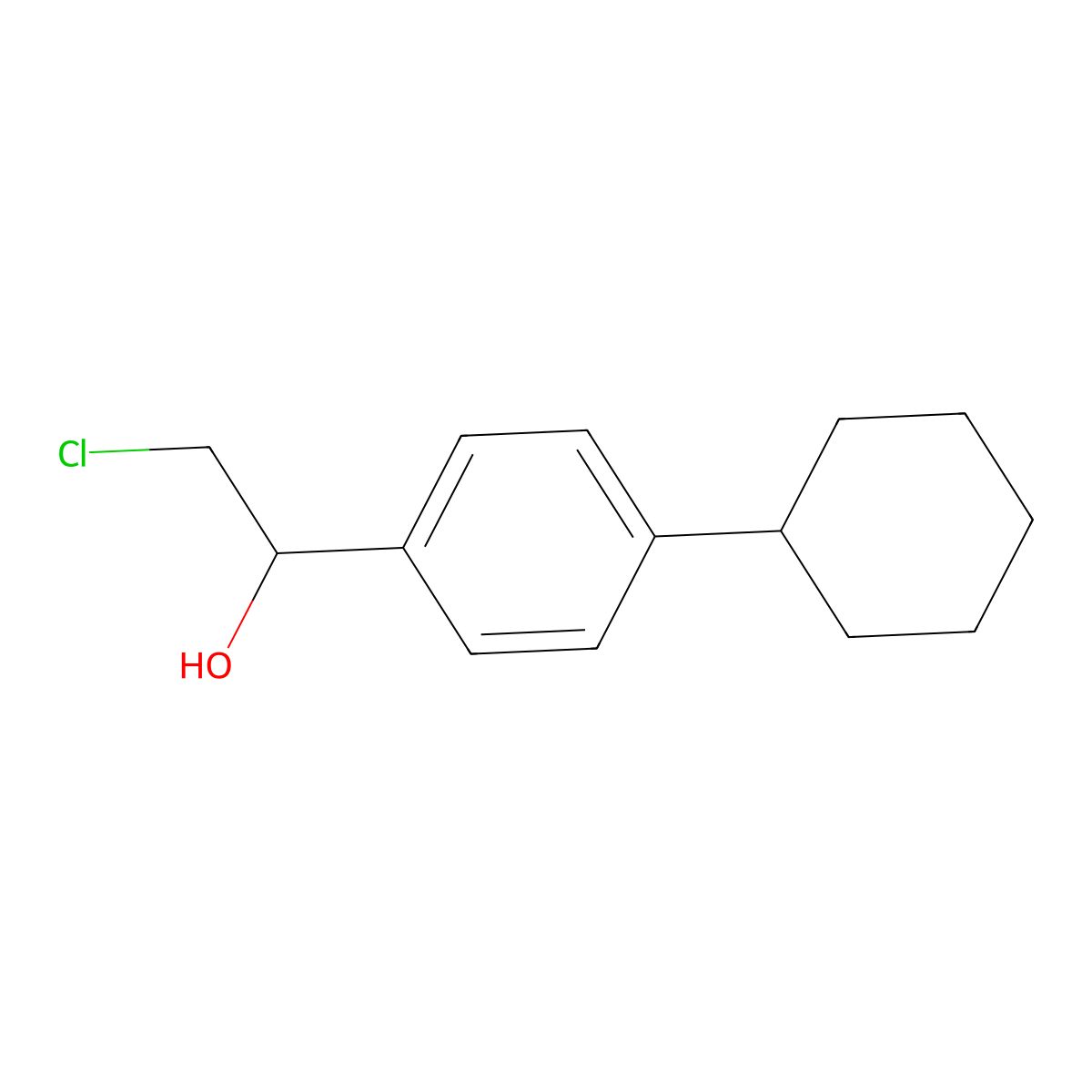 2-Chloro-1-(4-cyclohexylphenyl)ethan-1-ol molecular structure, CAS 1216204-42-0